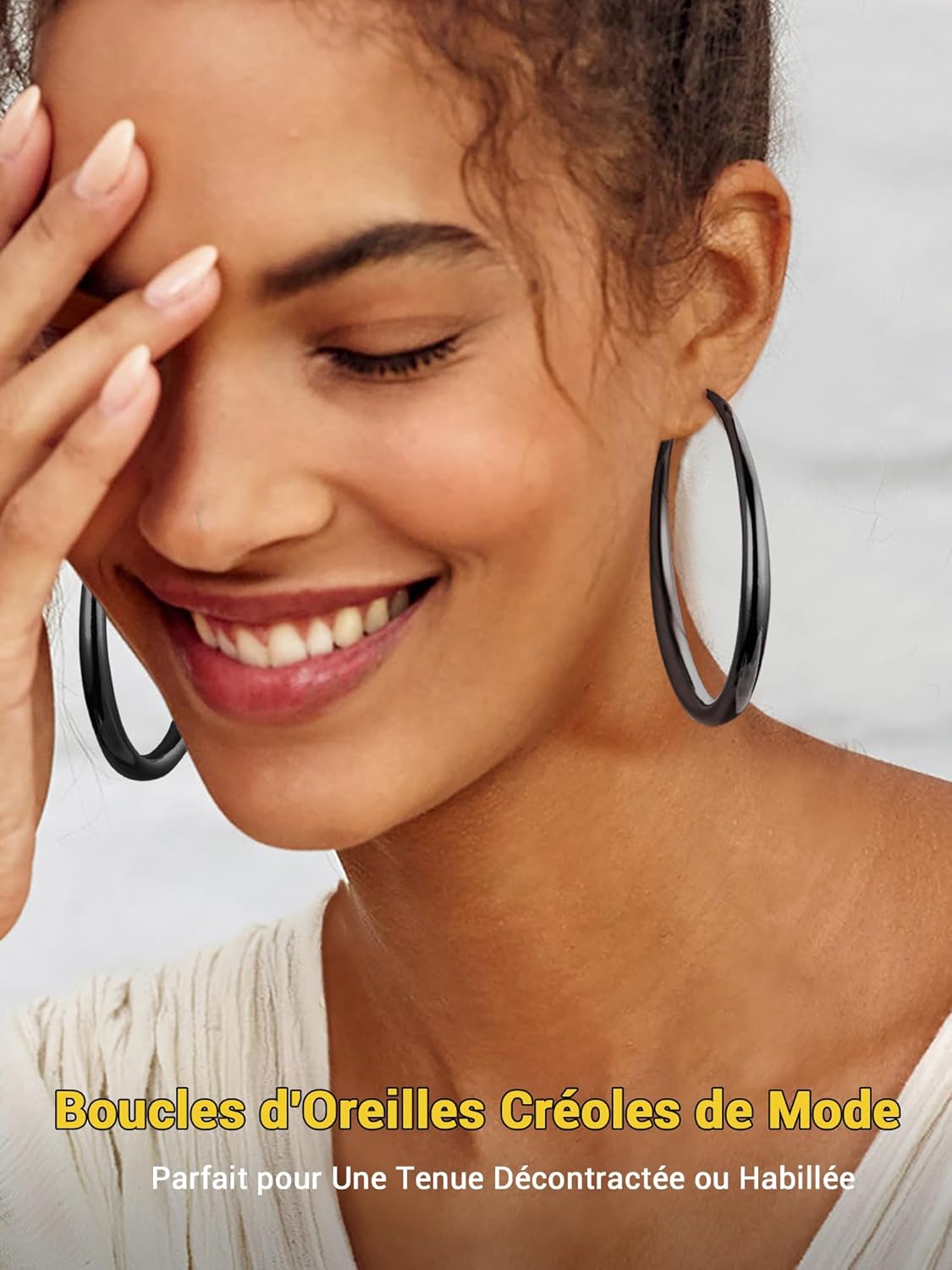 Thumbnail 1 de PROSTEEL Créoles femme en acier inoxydable 316L (40 mm/60 mm/80 mm) – anneaux type hoop