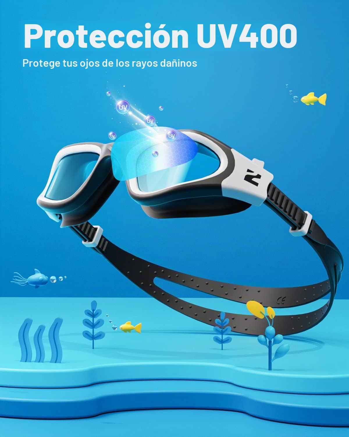 Detalle de ZIONOR G1MINI: gafas de natación para niños (6–14 años), comodidad y antivaho para jóvenes nadadores