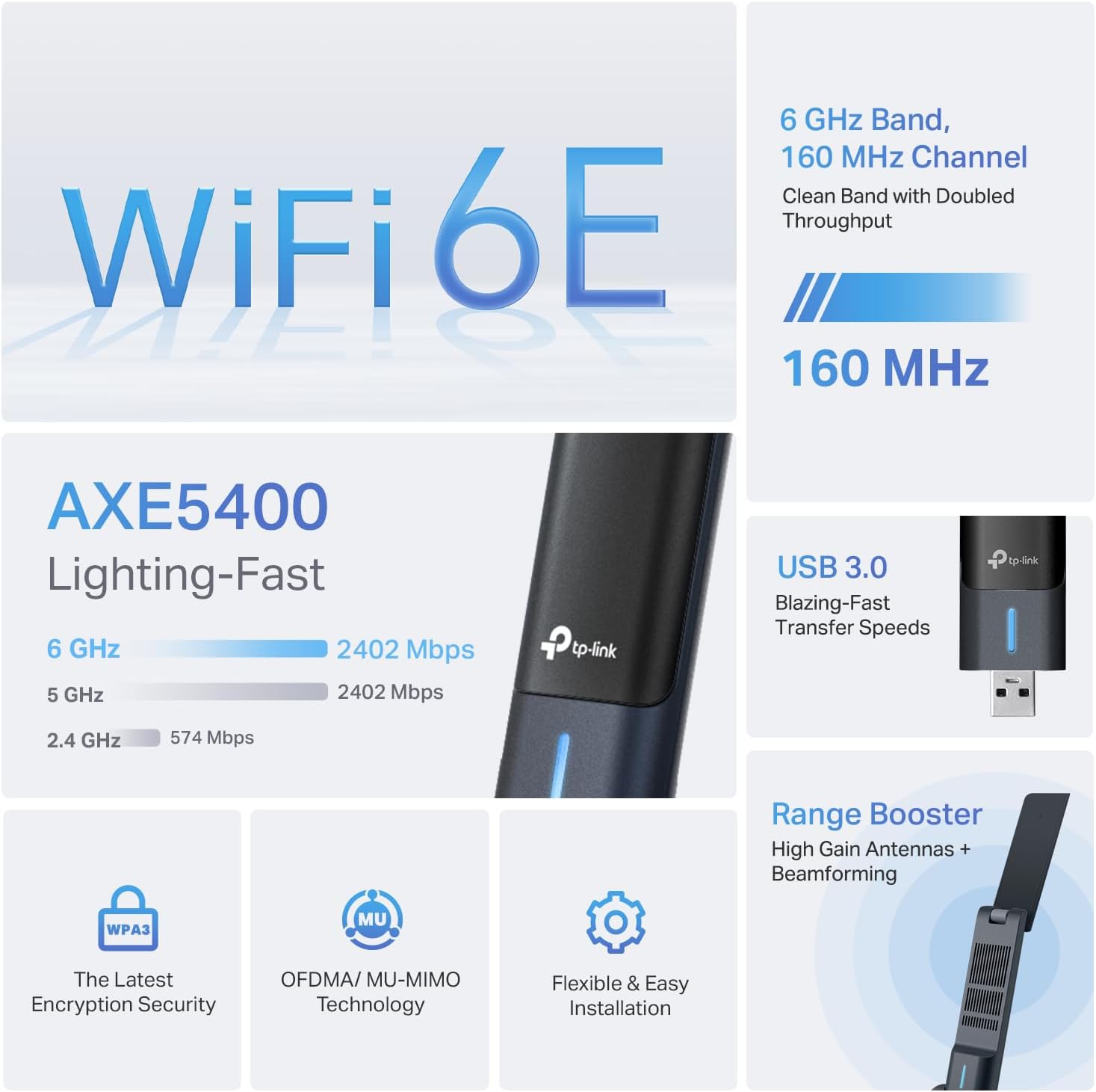 Thumbnail 1 de TP-Link Archer TXE70UH AXE5400 Wi‑Fi 6E USB Adapter