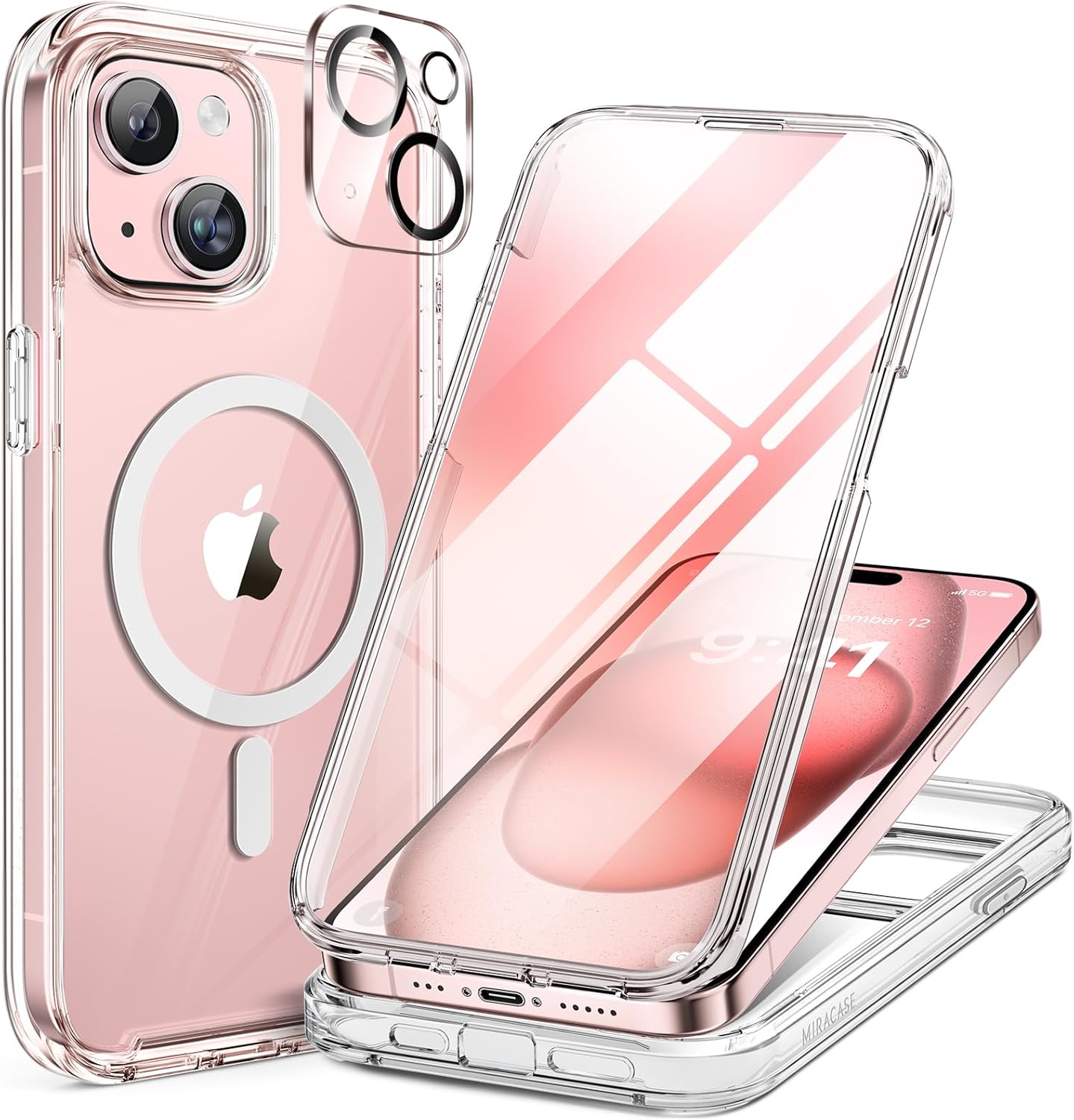 Thumbnail 6 de Miracase 360-Grad Hülle fürs iPhone 13/14 (6,1 Zoll) – integrierter Displayschutz aus Glas, Vollschutz aus Polycarbonat