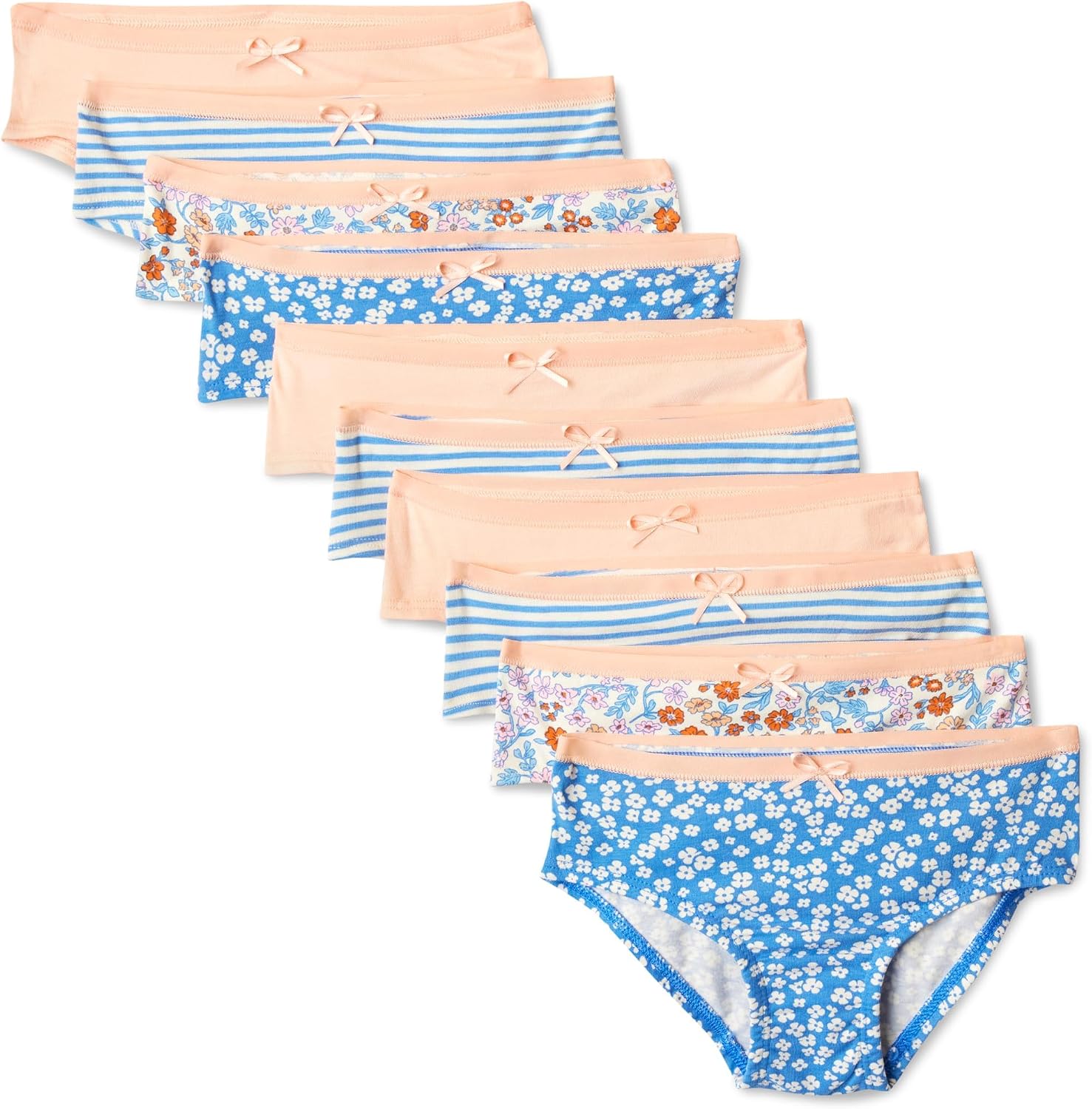 Detalle de Amazon Essentials Girl's Cotton Jersey Bikini Pants – Mid-Rise, breathable cotton blend