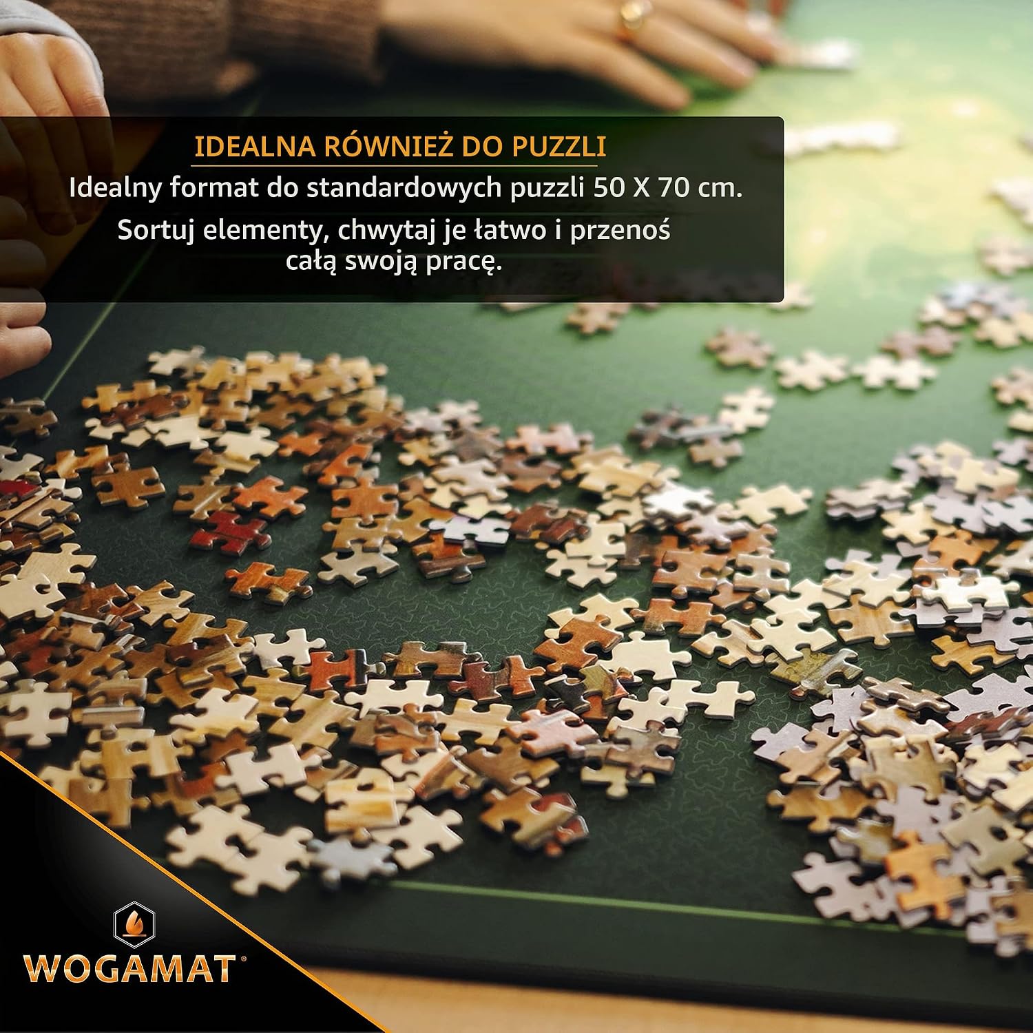 Detalle 2 de WOGAMAT szmaragdowa mata do gier 60 × 100 cm, neopren 3 mm