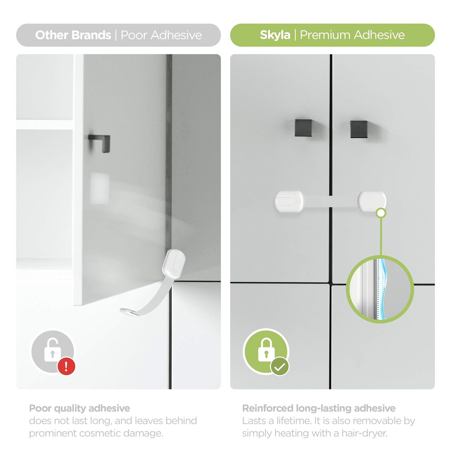 Thumbnail 6 de Skyla Homes Baby Proofing: 16-Pack of Safe, Easy-to-Install Cabinet Locks with 3M Adhesive
