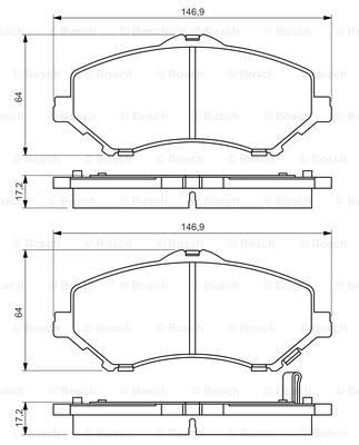 Thumbnail 6 de Bosch BP1414 plaquettes frein avant 64,1 mm