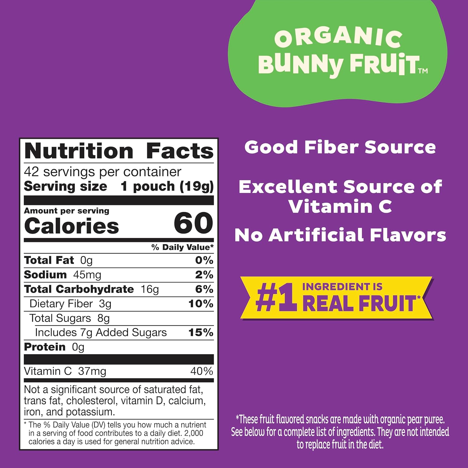 Detalle 2 de Annie's TS0417-A700ML-M472 Organic Bunny Fruit Snacks, 42 Pouches