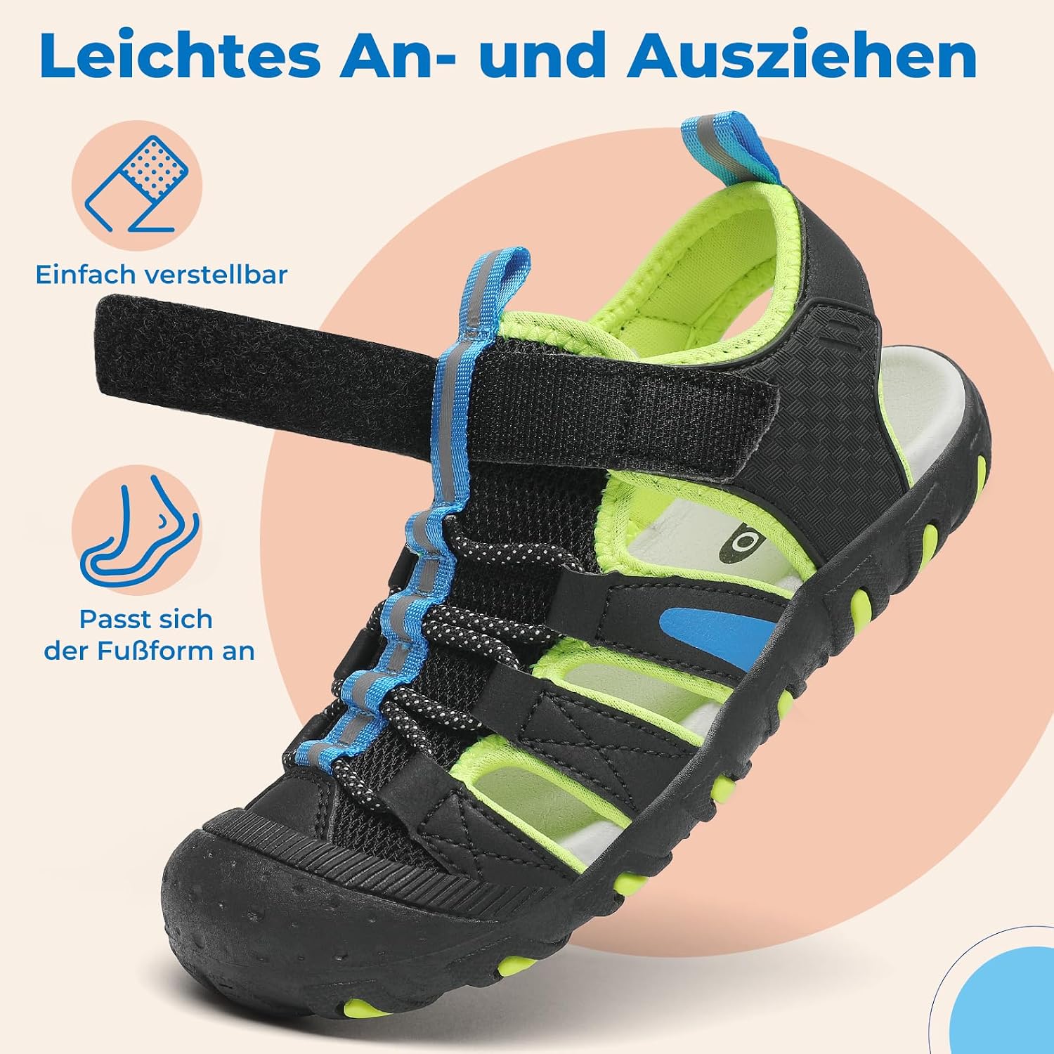 Detalle de SAGUARO Sandalen Jungen Geschlossene Trekkingsandalen – sicher, atmungsaktiv und leicht