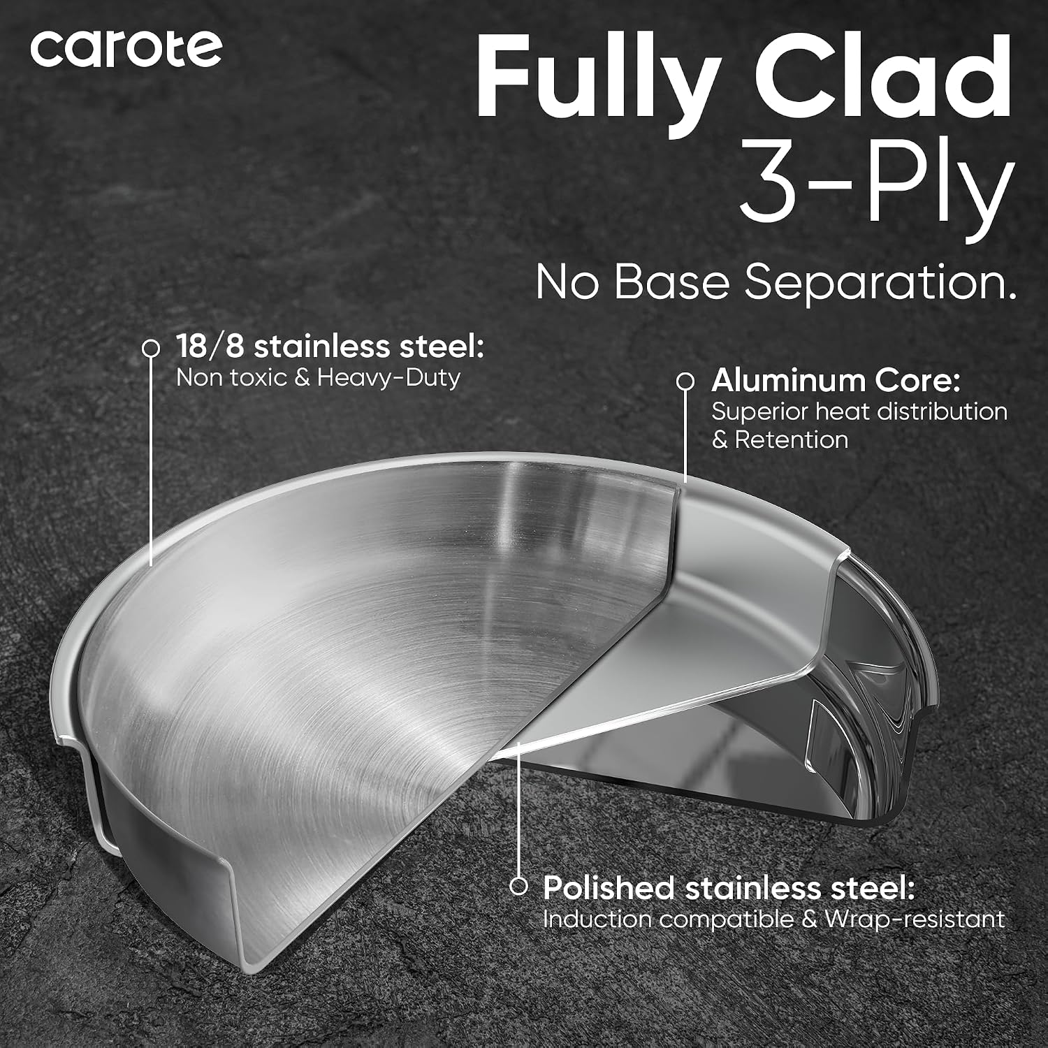 Detalle 2 de CAROTE Stainless Steel Cookware Set