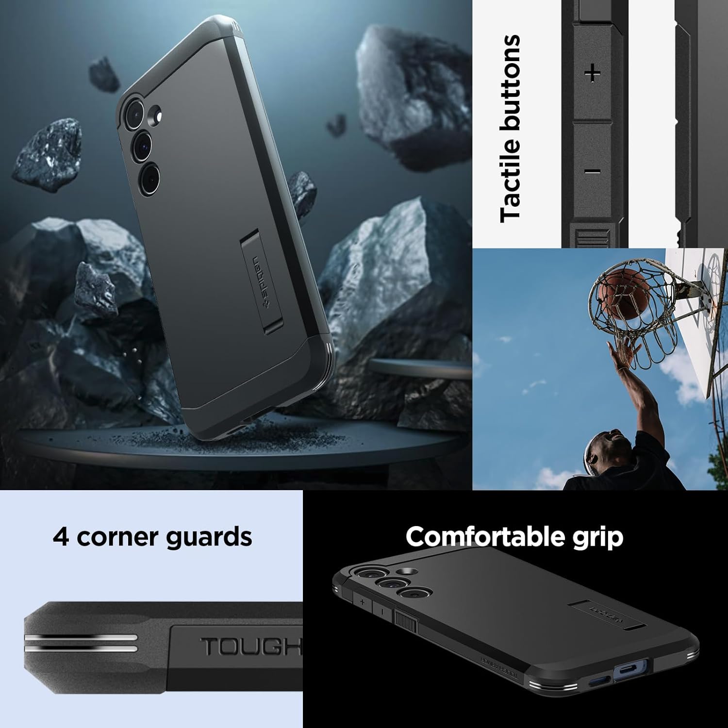 Thumbnail 6 de Spigen Cover Tough Armor per Samsung Galaxy A55 5G in nero