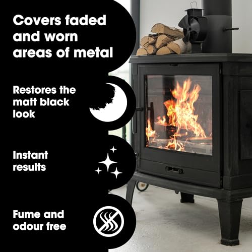 Detalle 2 de Furniture Clinic Stove Restorer – Natural Matt Black Finish for Log Burners, Iron Grates and Fireplaces (250ml)