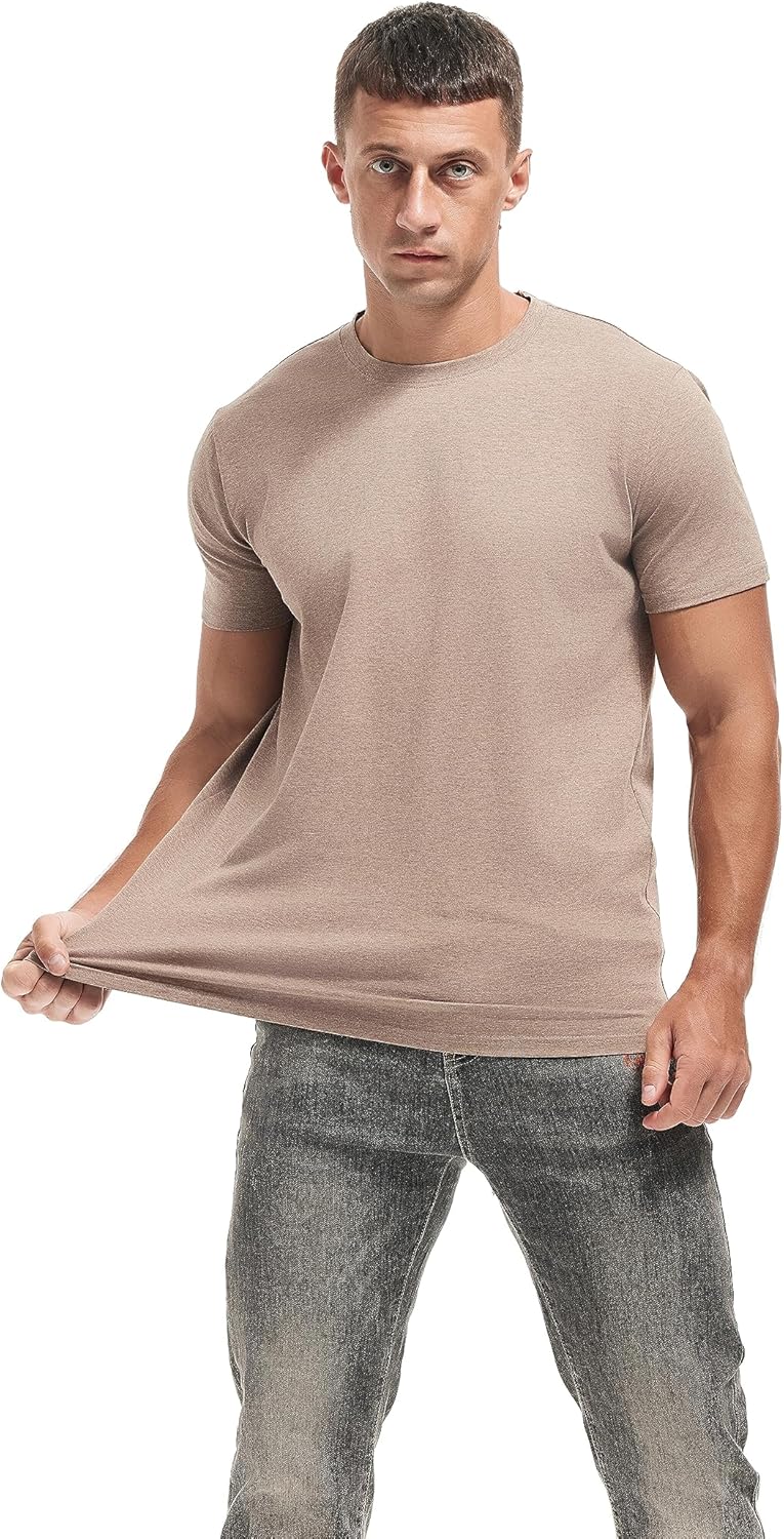 Thumbnail 2 de VEIISAR Herren Langarm- und Kurzarm-T-Shirt (200 g Baumwolle) – Zweifarben-Melange Unterziehshirt mit Stretch