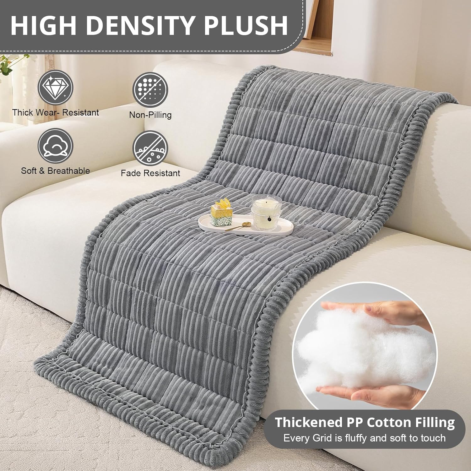 Detalle 2 de OstepDecor Washable Couch Cover for Dogs (27.6" x 27.6") in Dark Grey