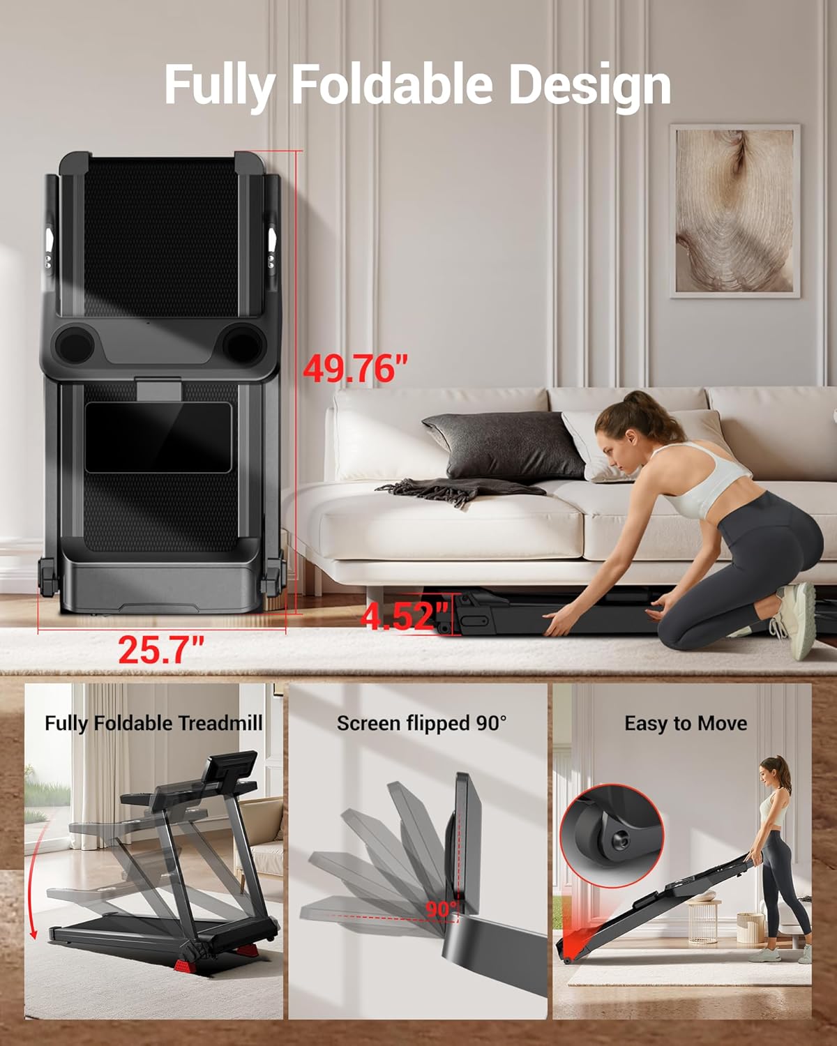 Thumbnail 6 de Foldable Home Treadmill with 20% Incline and 14 km/h