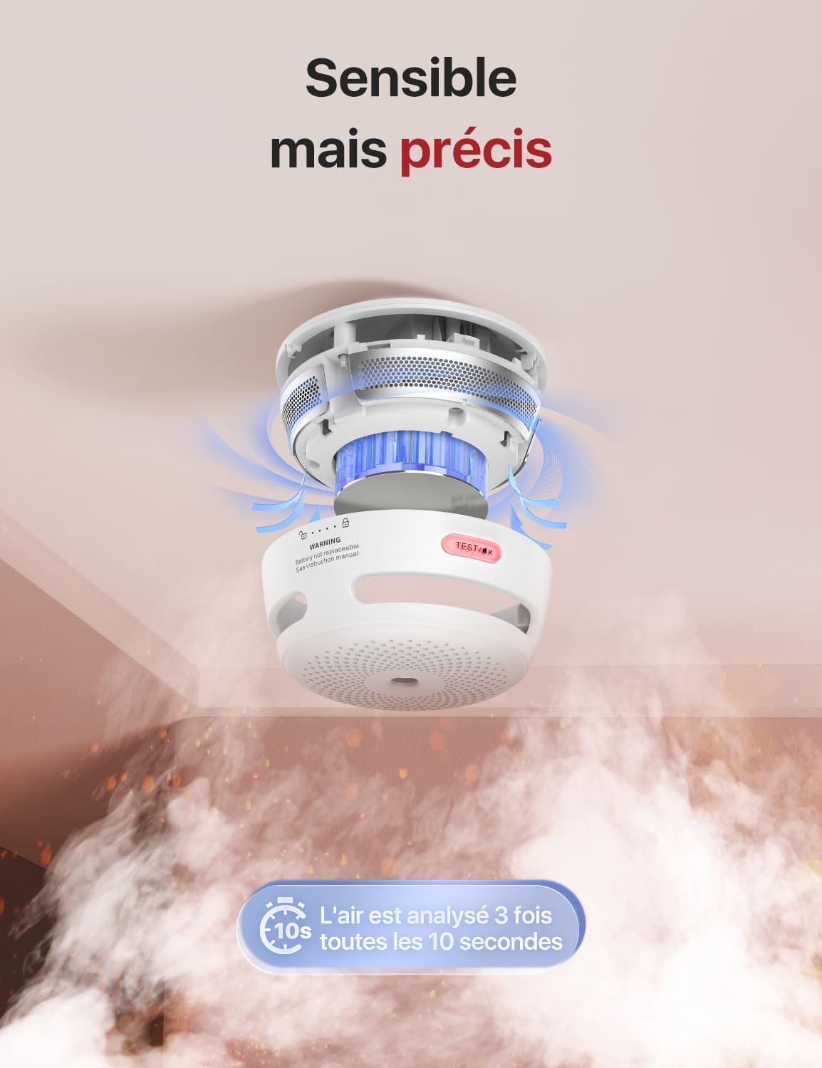 Detalle de X-Sense Mini-Détecteur de Fumée XS01 — Lot de 12, autonomie 10 ans, EN 14604, capteur photoélectrique