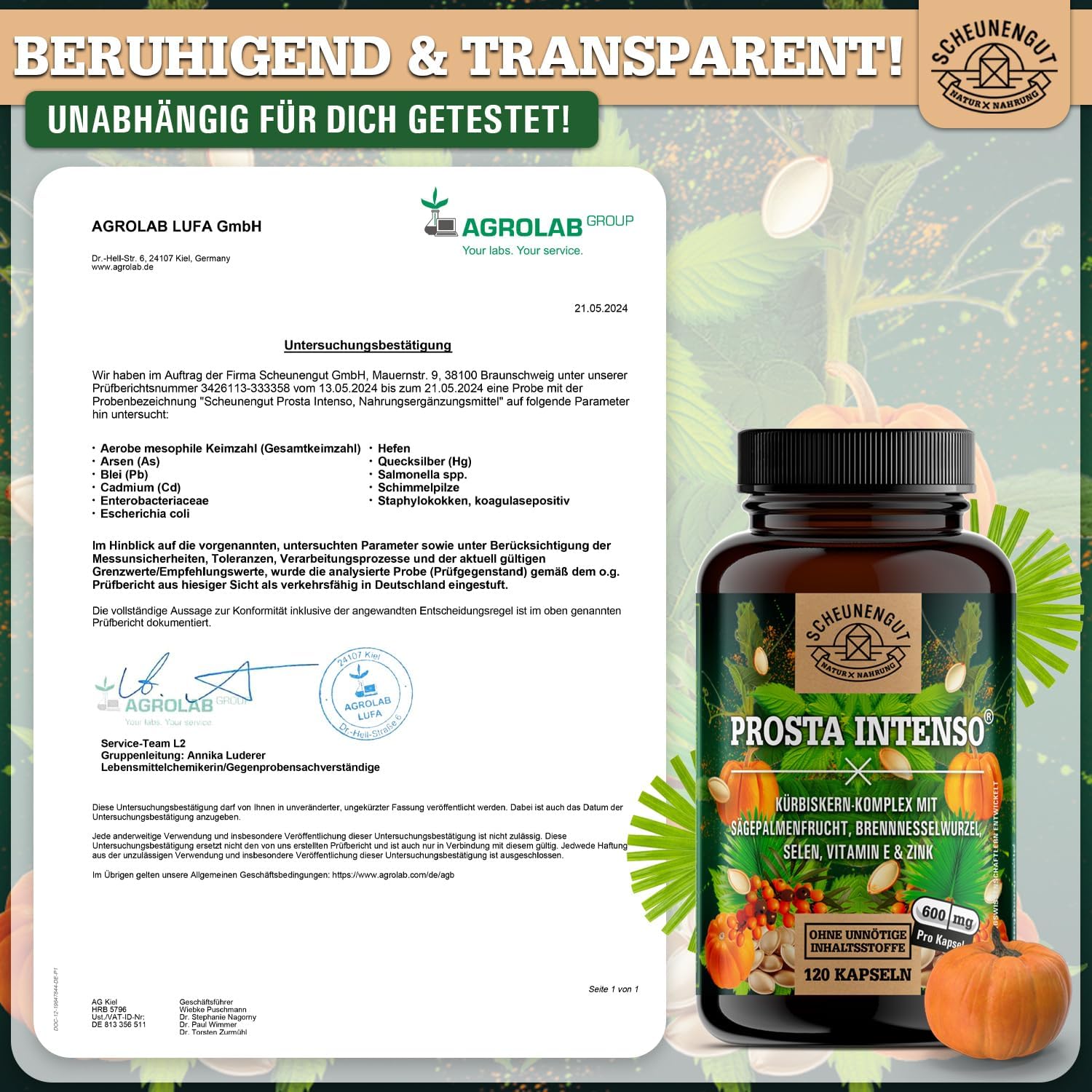 Thumbnail 6 de PROSTA INTENSO® Prostata Kapseln mit Sägepalme, Brennnesselwurzel, Kürbiskernextrakt und Zink/Selen