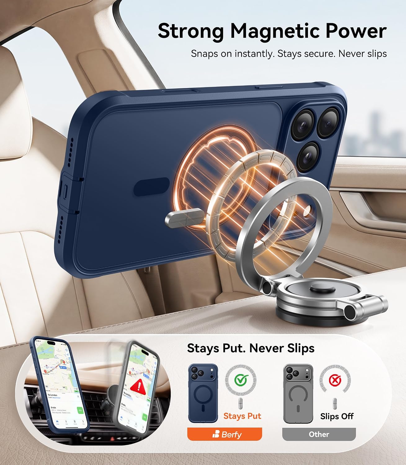 Detalle 2 de BERFY iPhone 17 Pro Max privacy case 6.9"