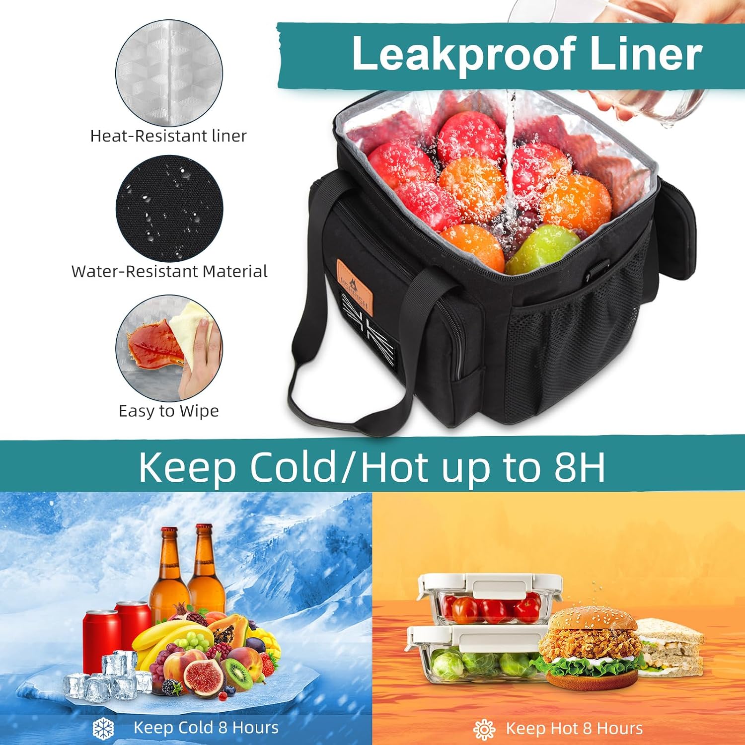 Thumbnail 3 de HSHRISH Lunch Bag for Men: Tactical 13L Insulated Cooler with Detachable Strap