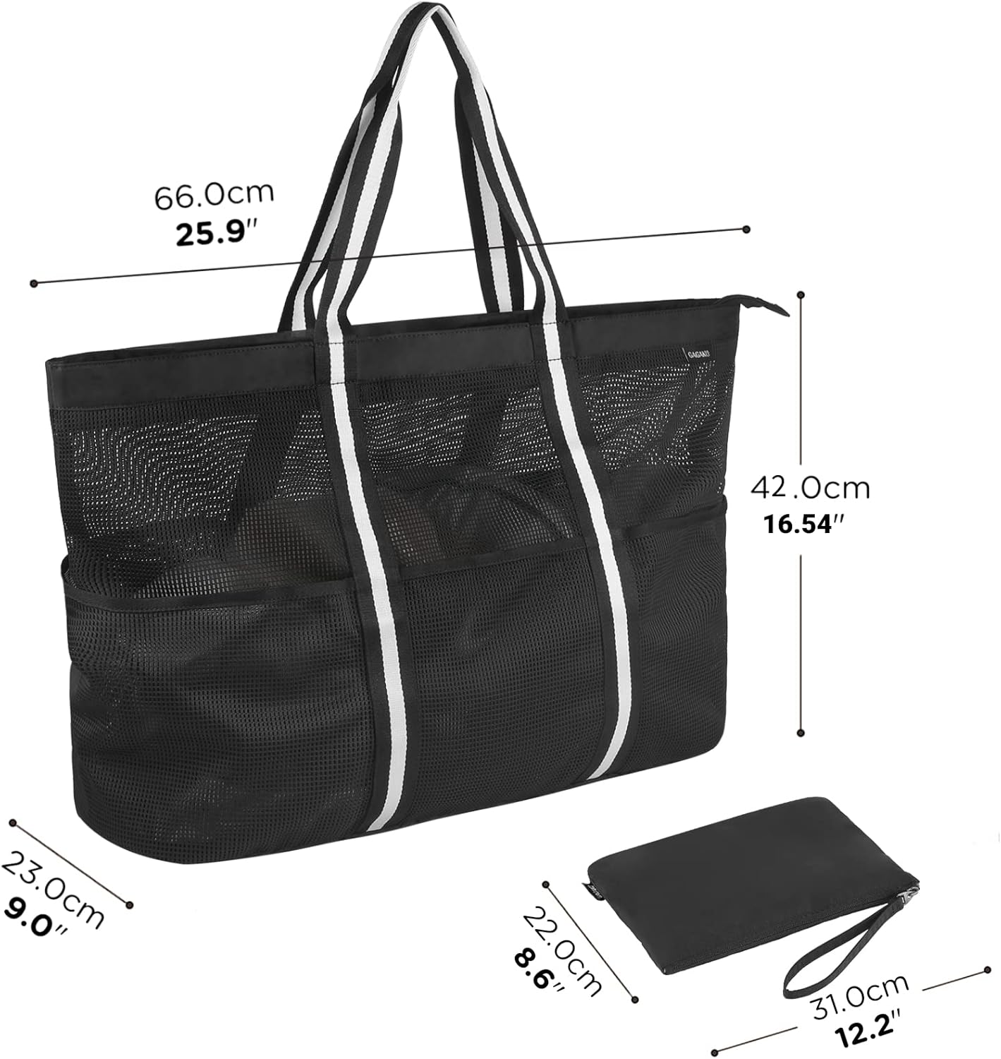 Thumbnail 4 de GAGAKU Sac de voyage extra large et sac en filet pliable – idéal plage, été et shopping