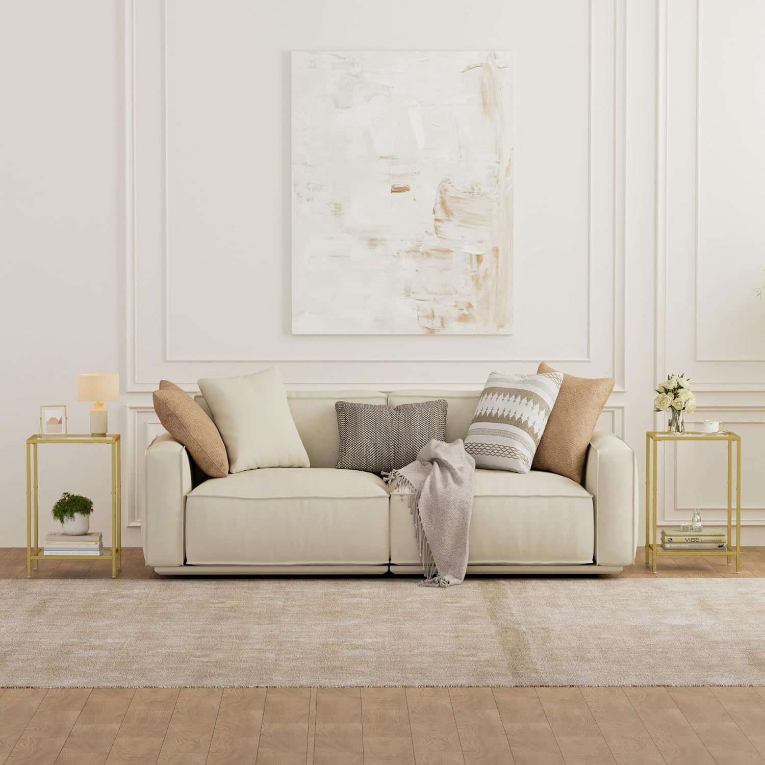 Detalle de HOMSHO Side Table Set, Tempered Glass