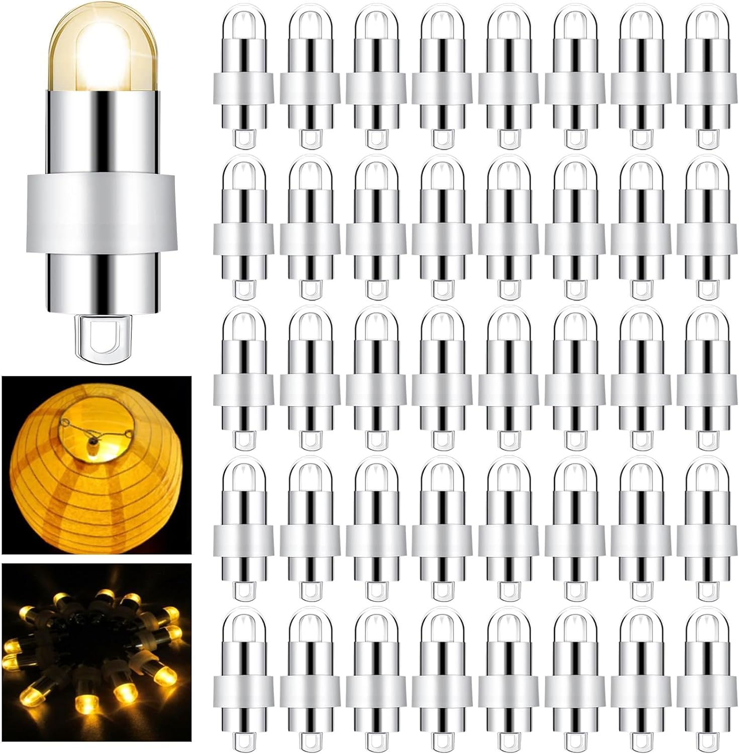 Detalle de HOSPAOP WCL-Q9 mini-ledballonlampjes, 40 stuks, warmwit en waterdicht