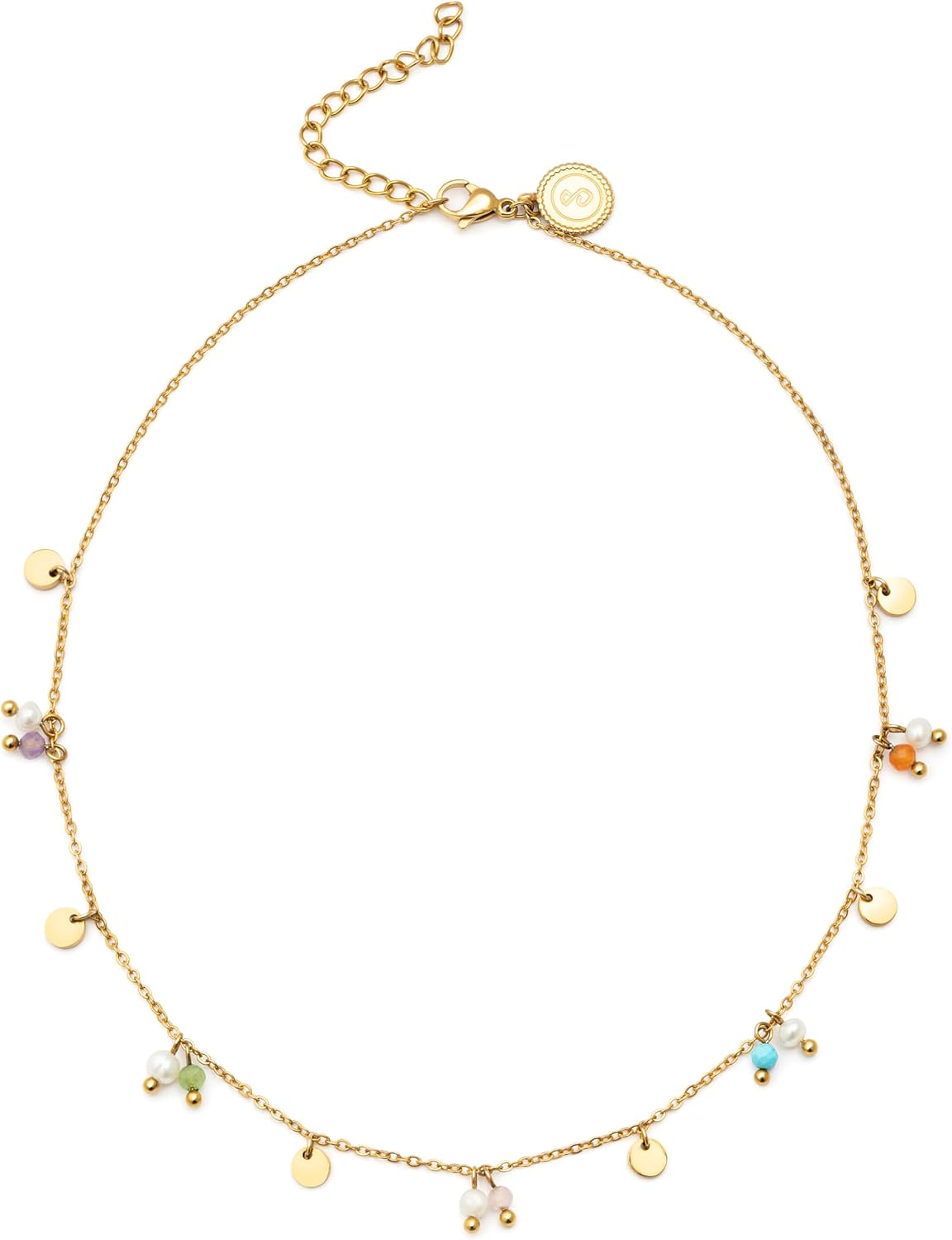 Thumbnail 5 de SINGULARU Collar Shamira: acero bañado en oro 18K con perlas cultivadas y piedras naturales