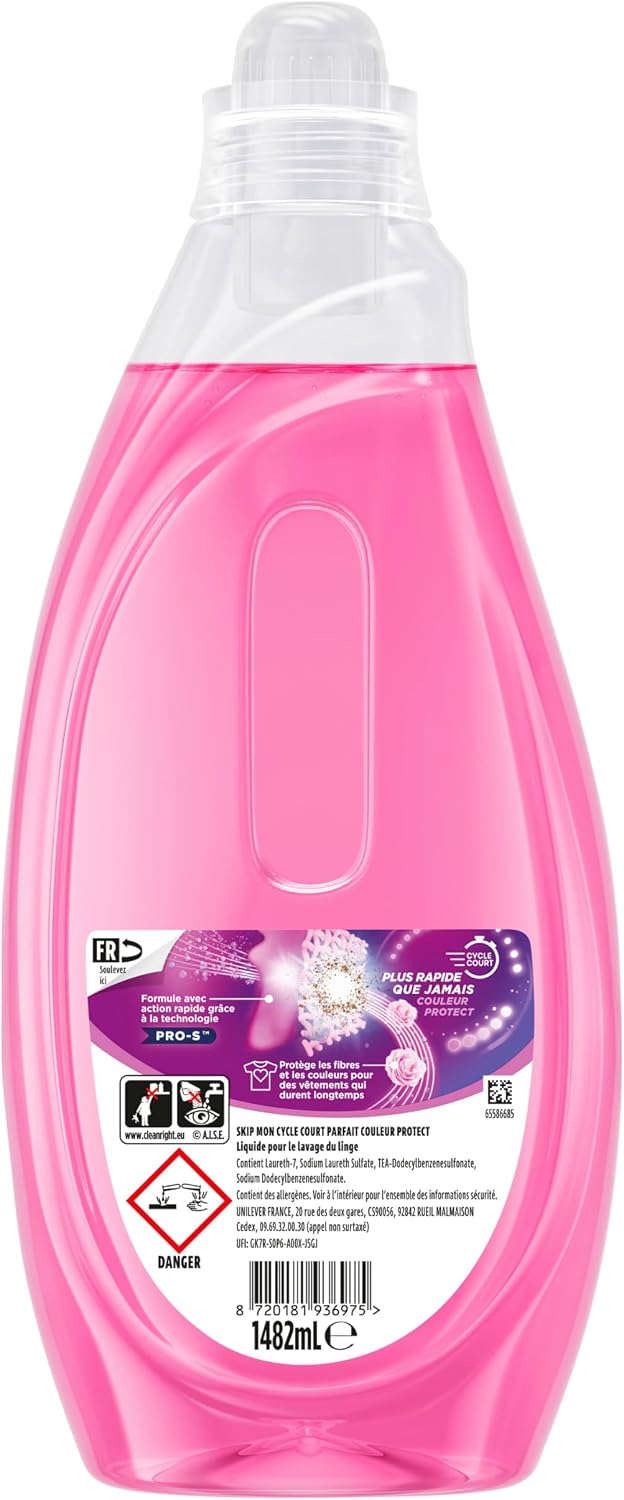 Detalle de Skip - Lessive Liquide Cycle Court Parfait Couleur Protect, 39 lavages
