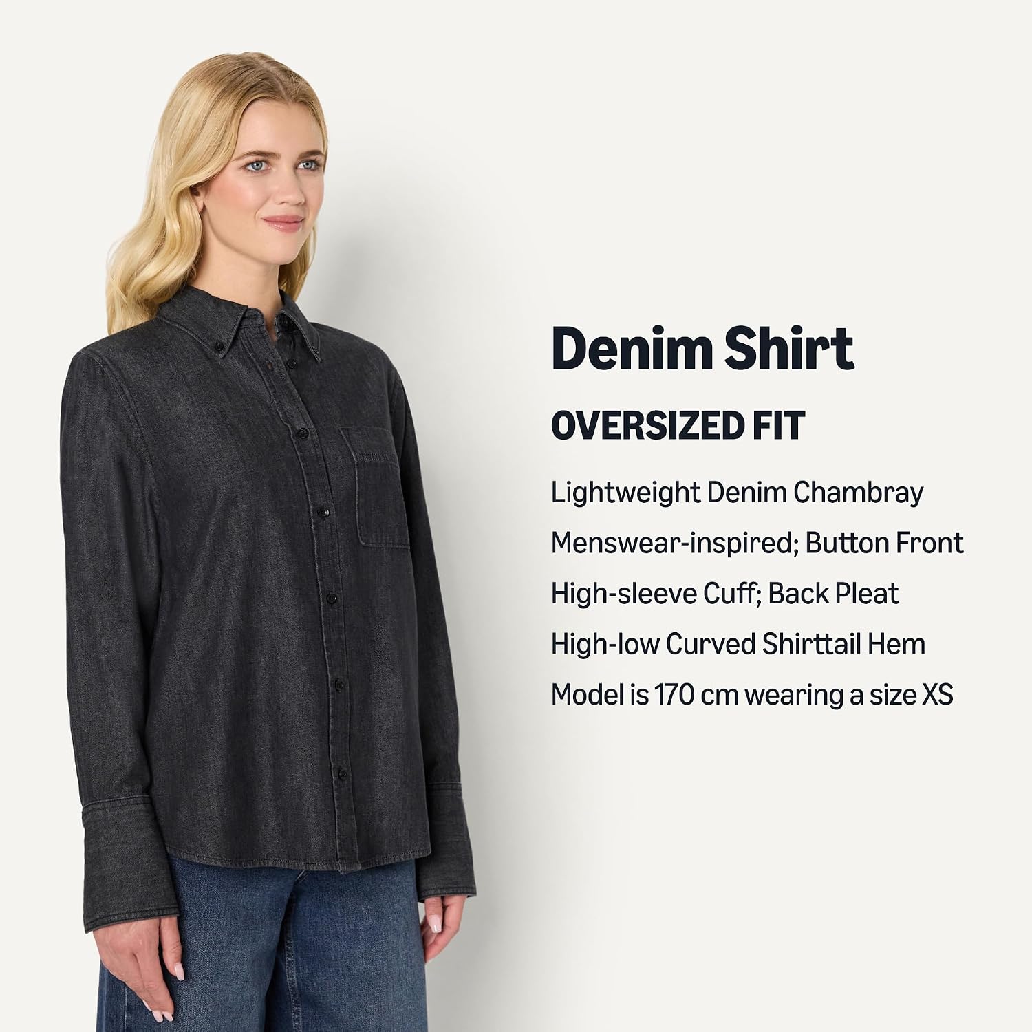 Detalle 2 de Amazon Essentials Oversized Denim Shirt