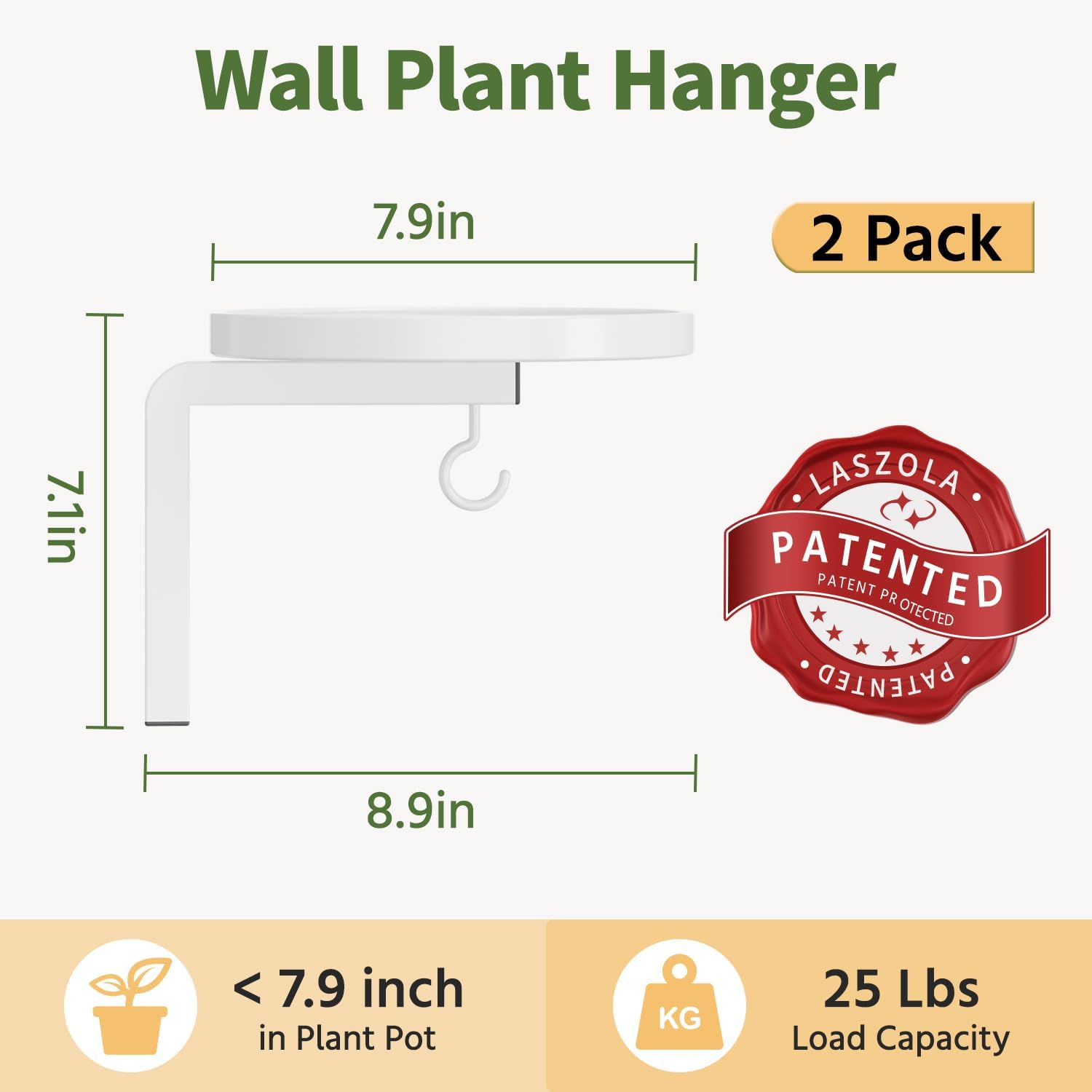 Thumbnail 1 de LASZOLA Wall-Mounted Plant Hangers, 2-Piece Set