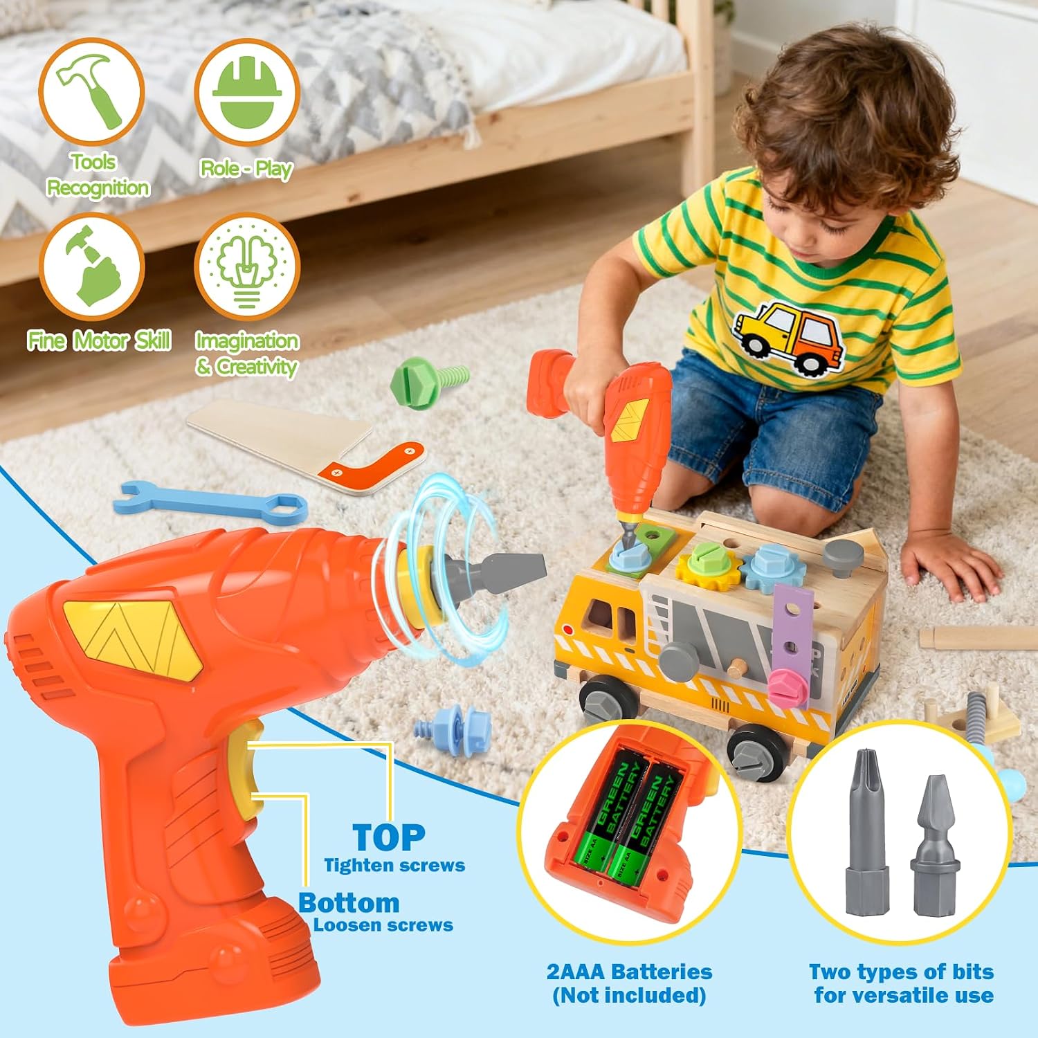 Thumbnail 3 de Fozcmisw Werkzeugkoffer Kinderset Montessori