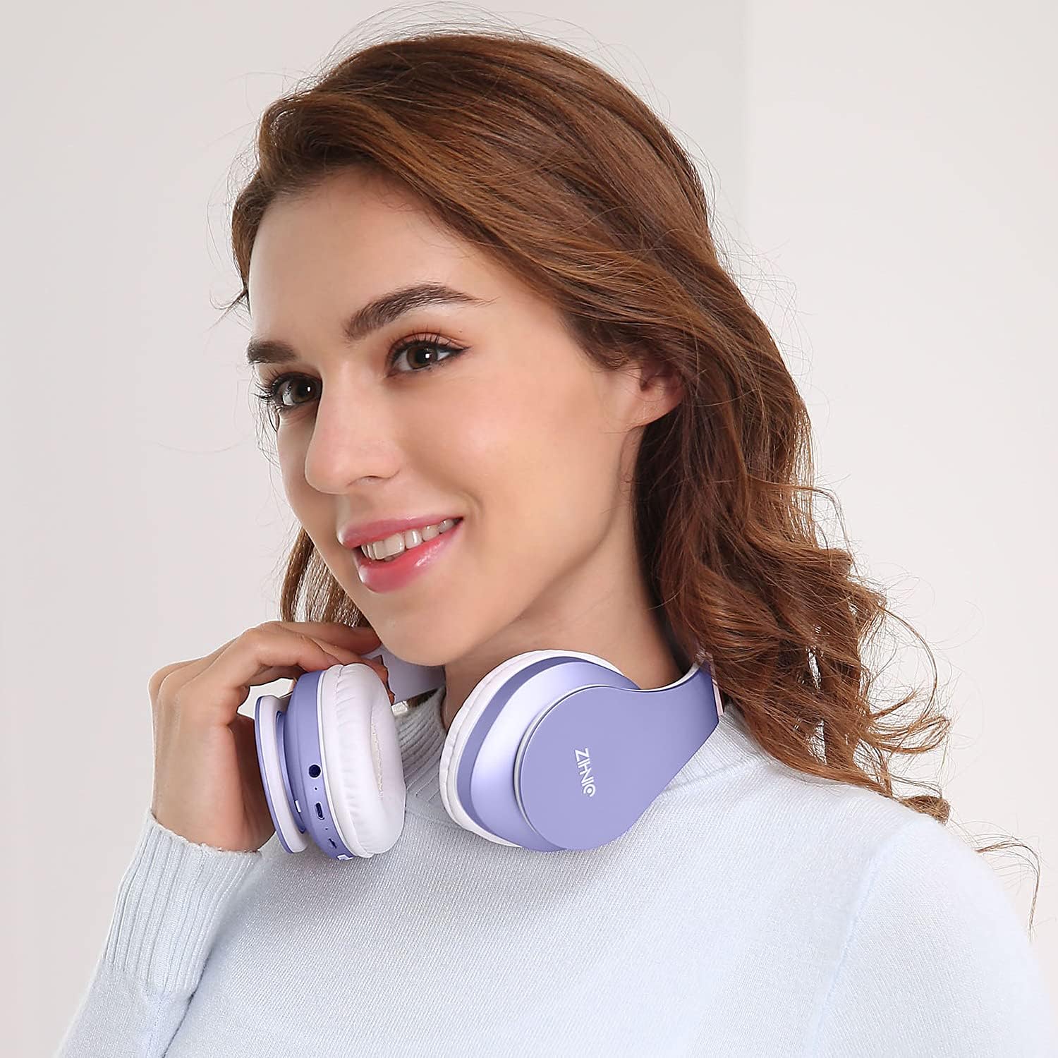 Thumbnail 4 de ZIHNIC Bluetooth Over-Ear Headphones (Purple) – Foldable Wireless + Wired, FM Radio, Micro SD/TF