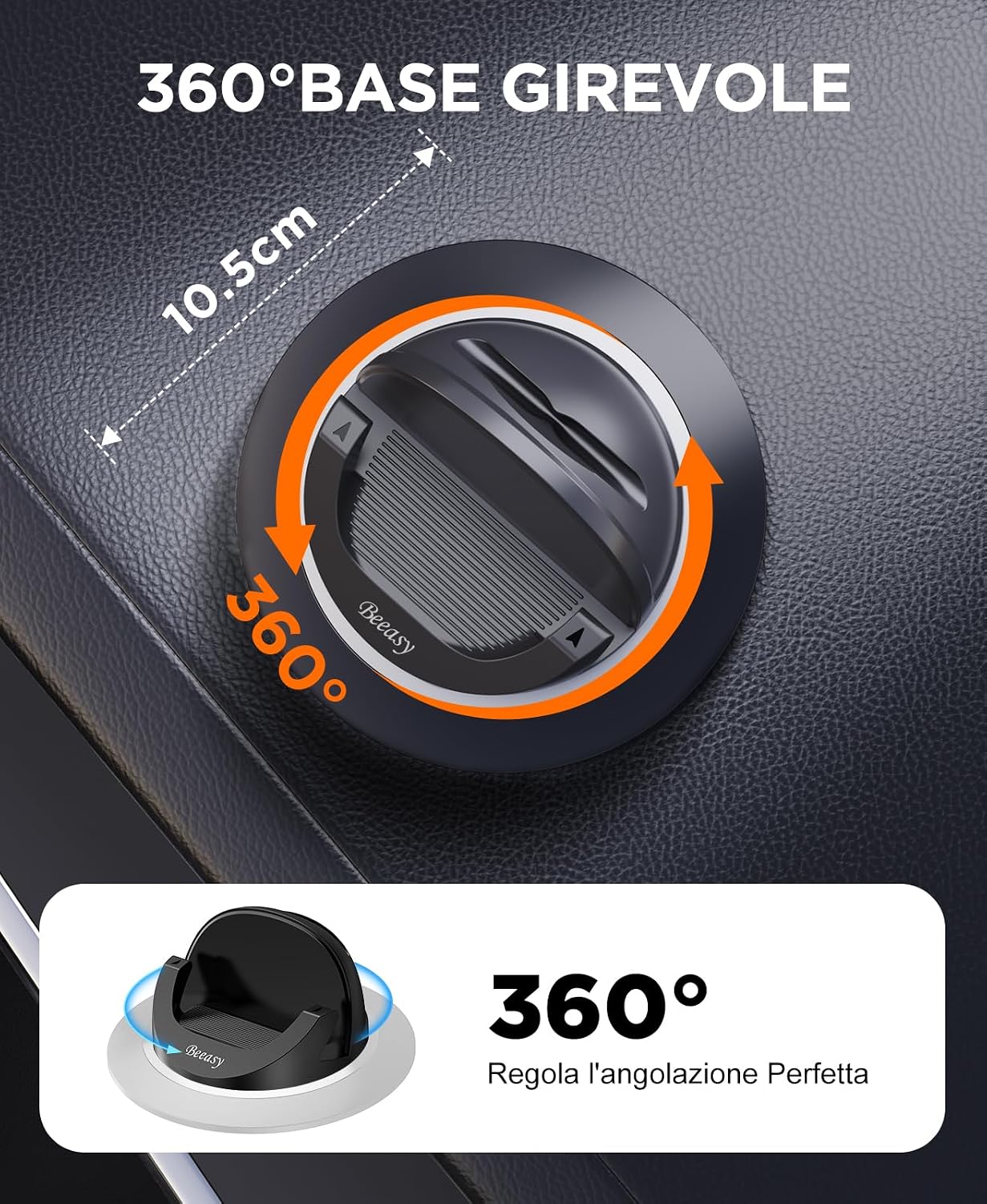 Thumbnail 4 de Beeasy Porta Cellulare Auto [Silicone Antiscivolo] 360° - Supporto Cruscotto Universale per Smartphone