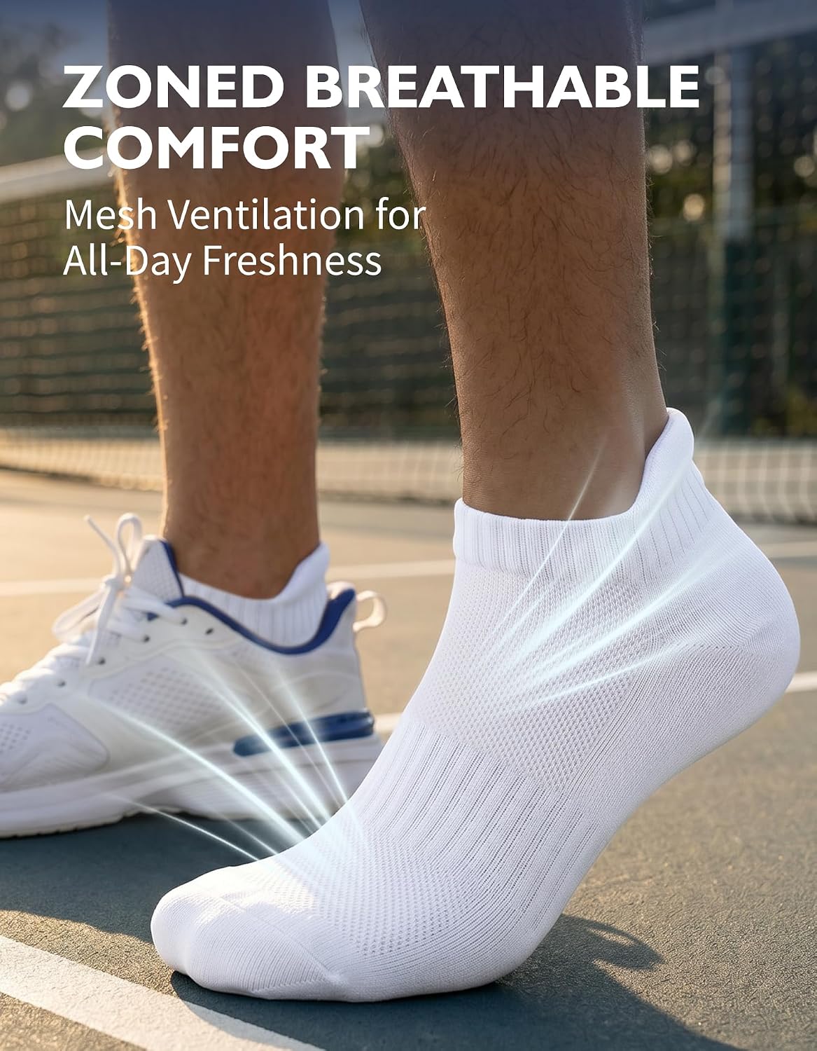 Detalle 2 de CLOSEMATE 7 Pairs Ankle Trainer Cushioned Sports Socks (Non-slip, Breathable) for Men & Women