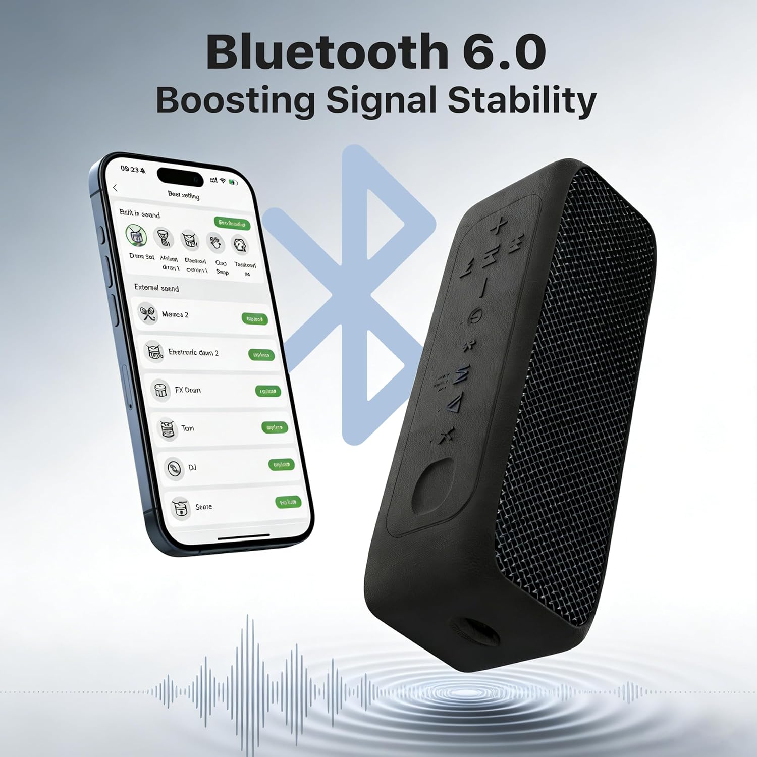 Thumbnail 2 de JUOVI ZS300 cassa Bluetooth portatile IP68 con Bluetooth 6.0, TWS e ingresso AUX da 3,5 mm (nero)