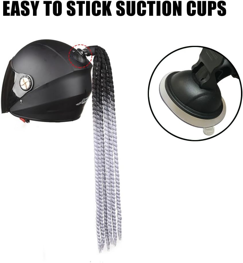 Detalle de Helmet Pigtail: Gradient Bicycle Helmet Braid with Reusable Suction Cup