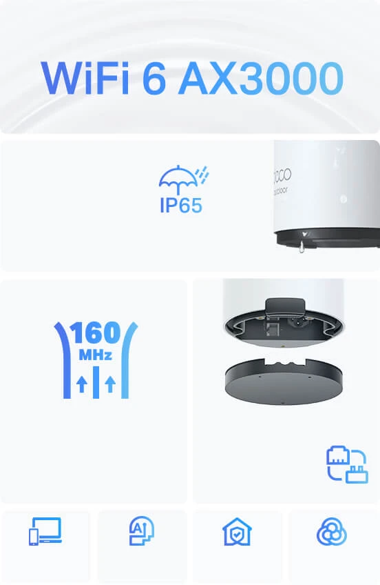 Thumbnail 19 de TP-Link Deco BE25 3er-Pack + Deco X50 Outdoor – Mesh-WLAN-System für Innen und Außen