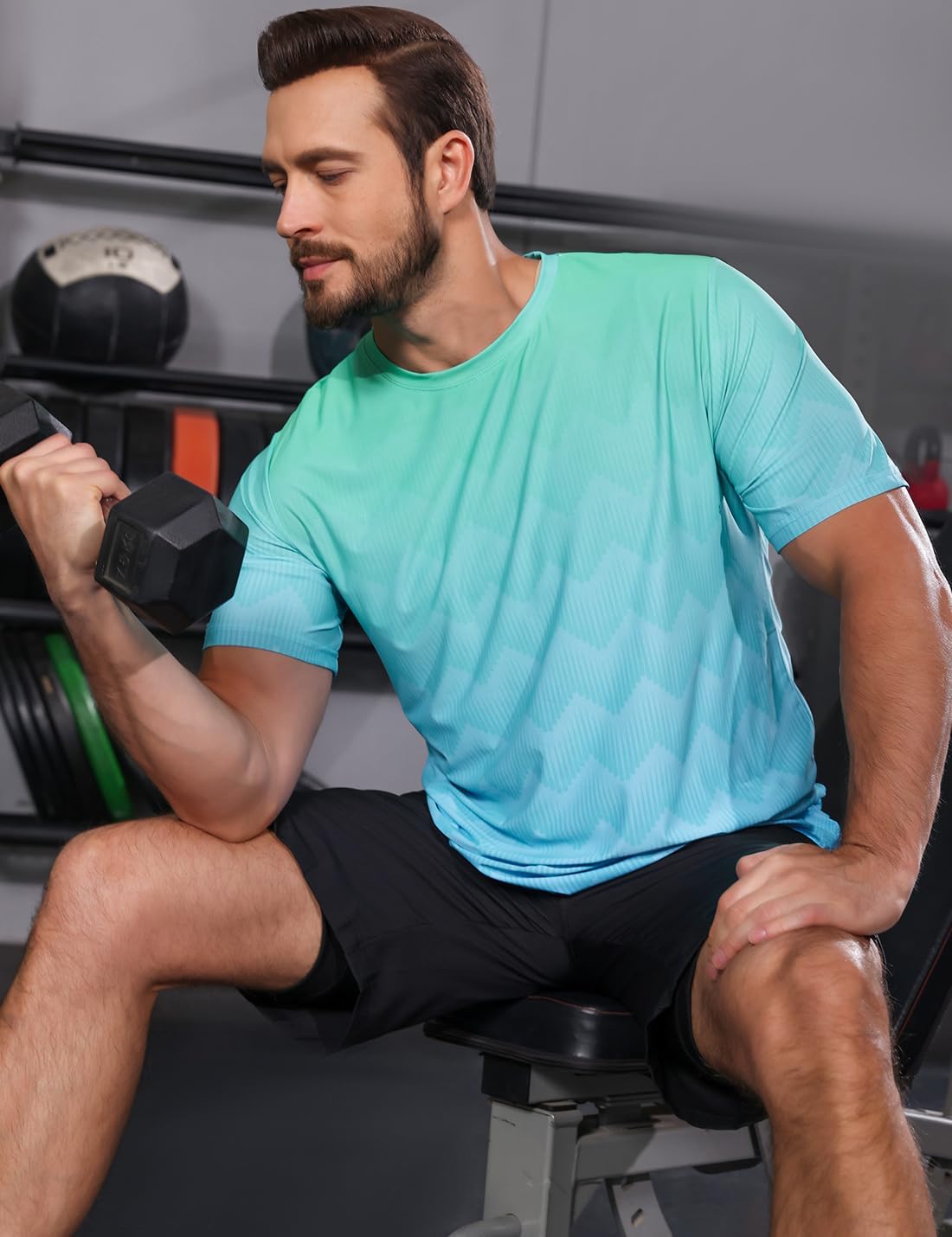 Thumbnail 1 de iCKER Men’s Gym T Shirts: Quick-Dry, Moisture-Wicking Short Sleeve for Training