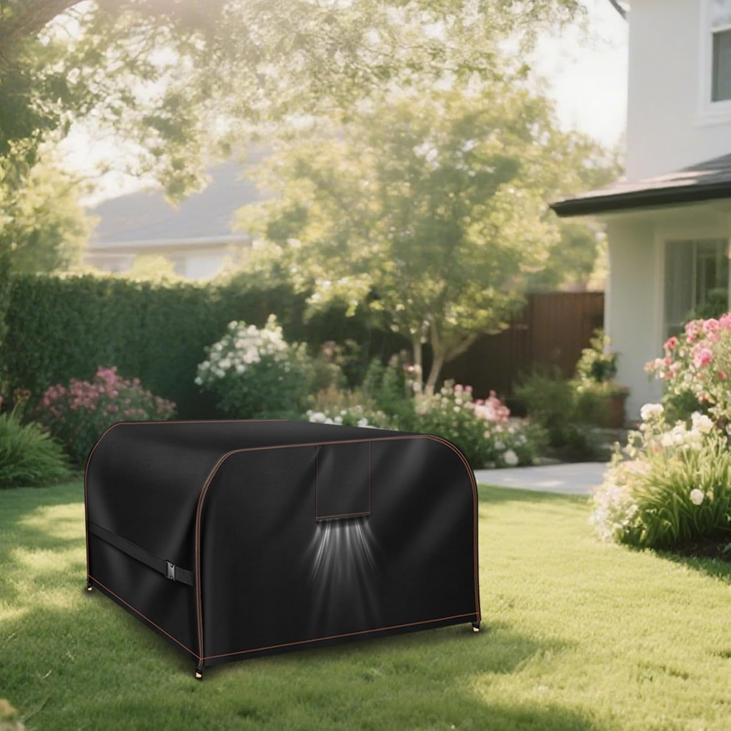 Thumbnail 4 de Garden Furniture Covers Waterproof with Air Vent 420D Square Rattan Cube (125x125x74CM) for Outdoor Table, Chairs & Sofa