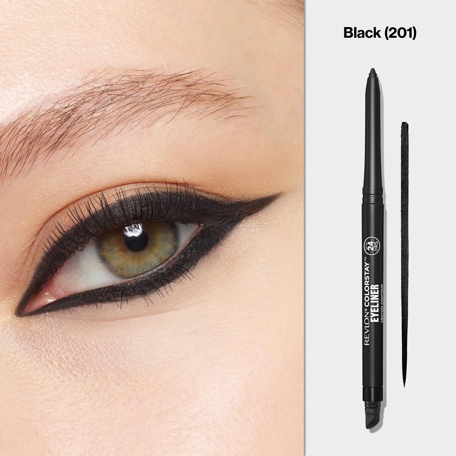 Detalle 2 de REVLON ColorStay Pencil Waterproof Eyeliner, 201 Black, with Sharpener