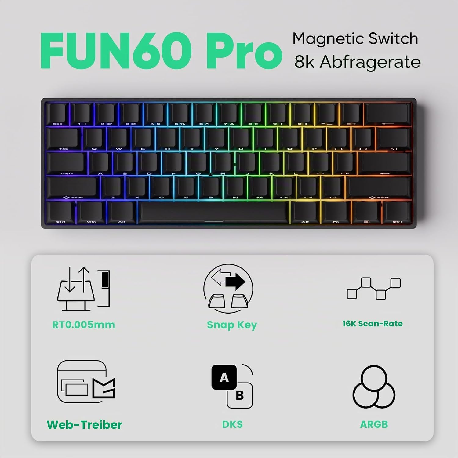 Detalle 2 de MONSGEEK FUN60 Pro Rapid Trigger Tastatur