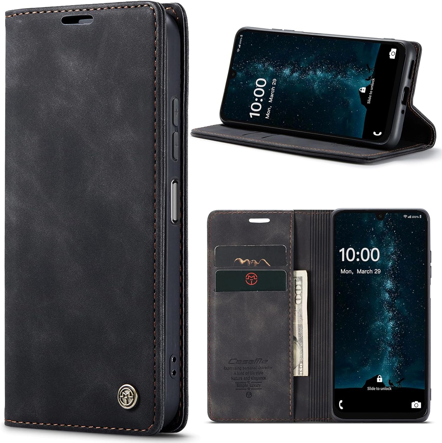 Detalle de Azororo Cover per Samsung Galaxy A16 5G/4G - Funda Flip in PU con porta carte, magnetica e supporto