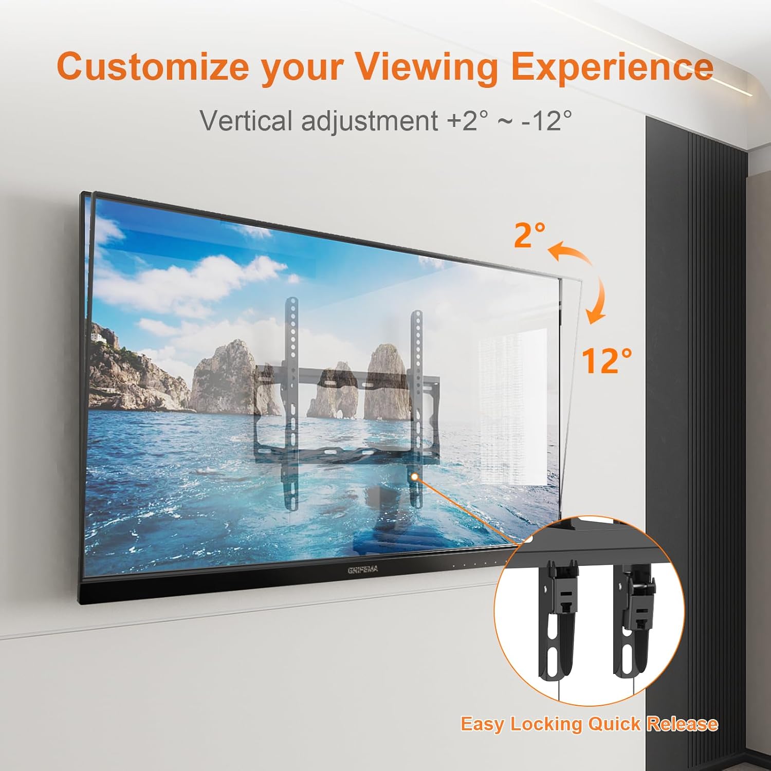 Thumbnail 2 de GRIFEMA GB1007-4 TV-Wandhalterung für 26–65 Zoll, neigbar bis 55 kg, max. VESA 400 x 400