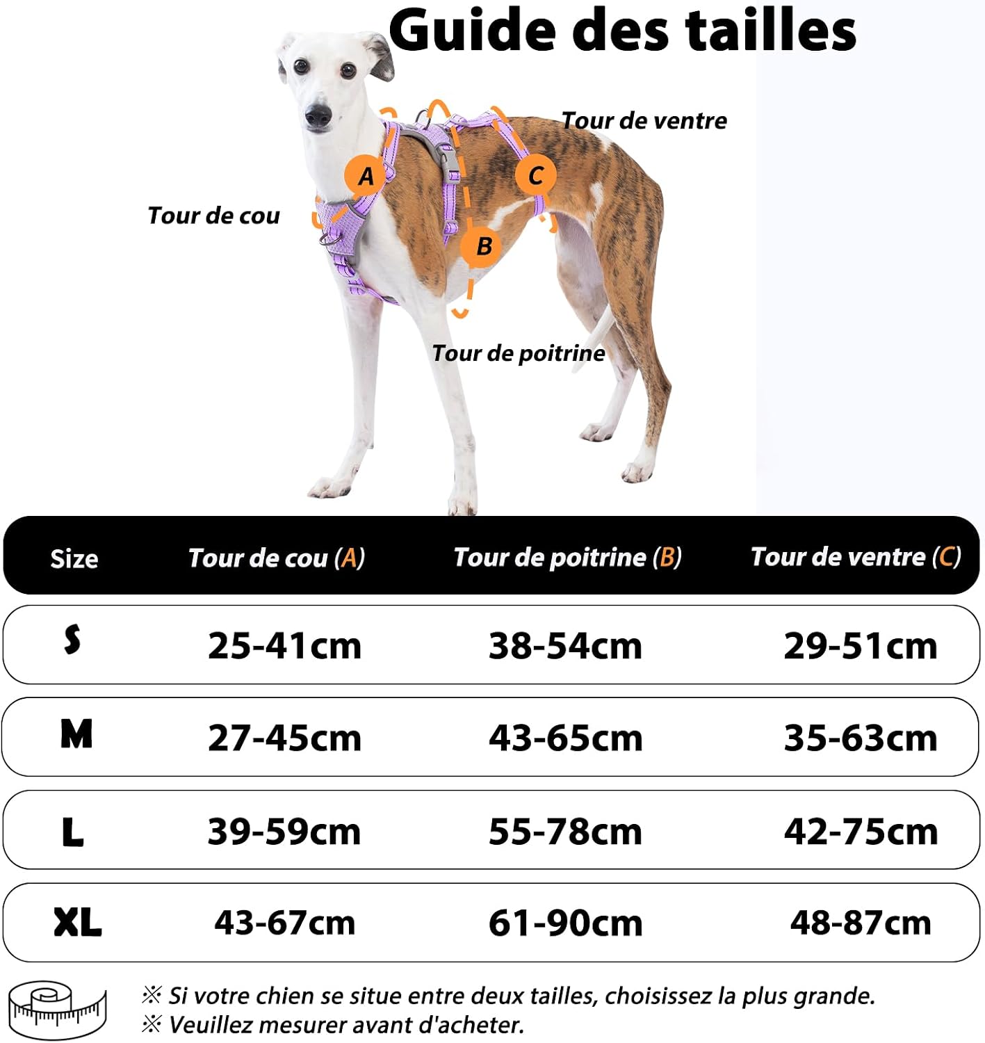Detalle de Huntboo Harnais anti-fugue réfléchissant pour chien (lavande pourpre, S) – anti-traction réglable