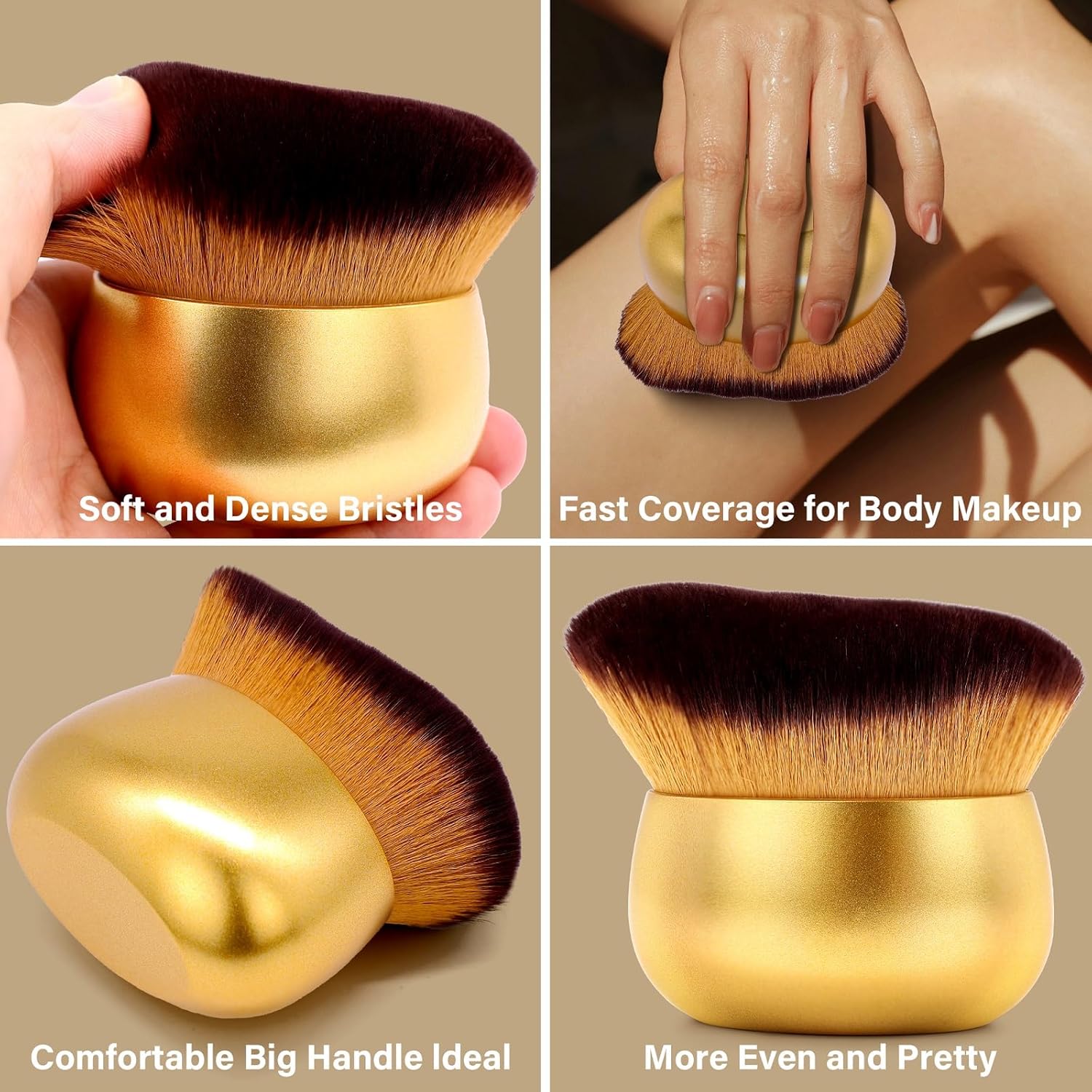 Detalle de Extra Large Body Makeup Brush: 75 mm Kabuki for Even Self Tanner & Body Makeup