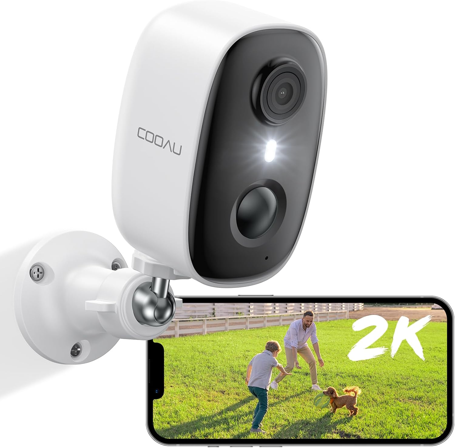 Detalle de COOAU 2K WiFi6 Überwachungskamera außen Akku