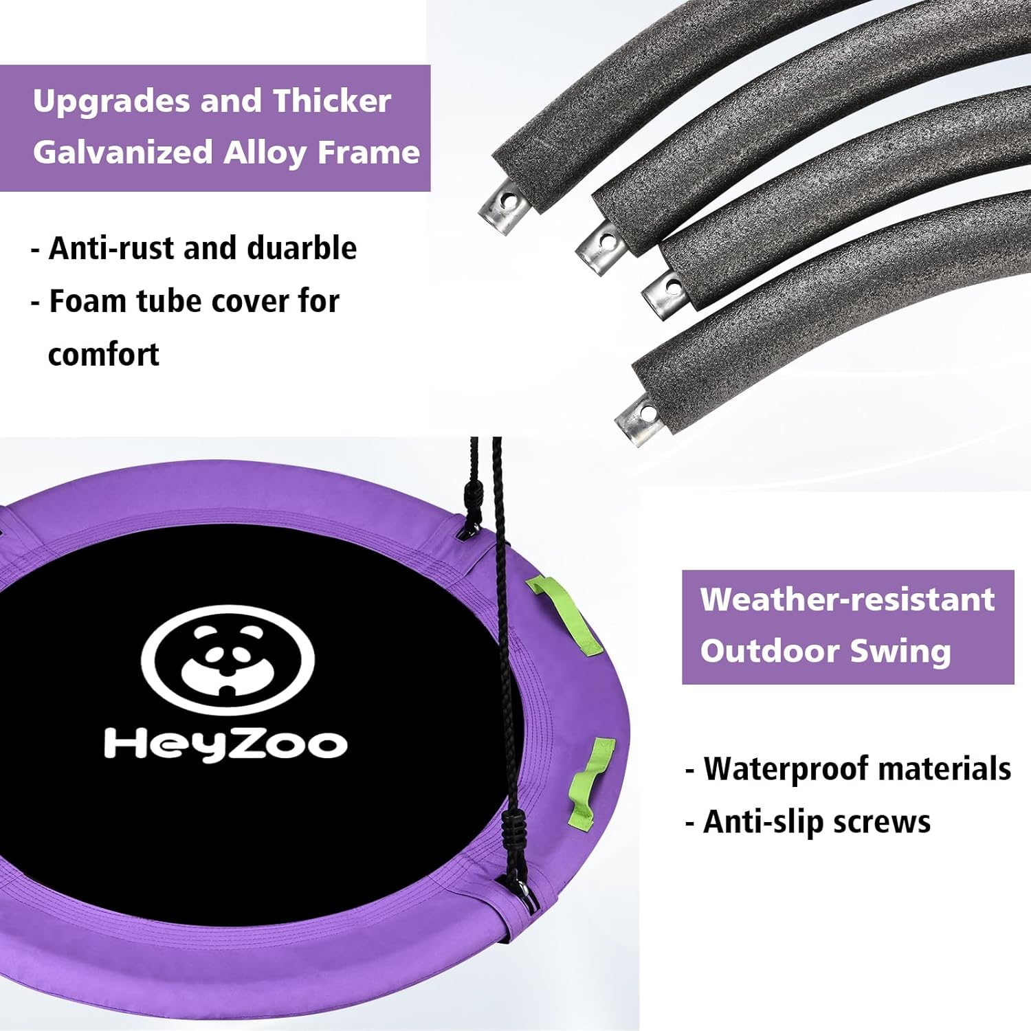Thumbnail 1 de Heyzoo 48-Inch Tree Swing: Large Saucer Flying Swing for the Whole Family