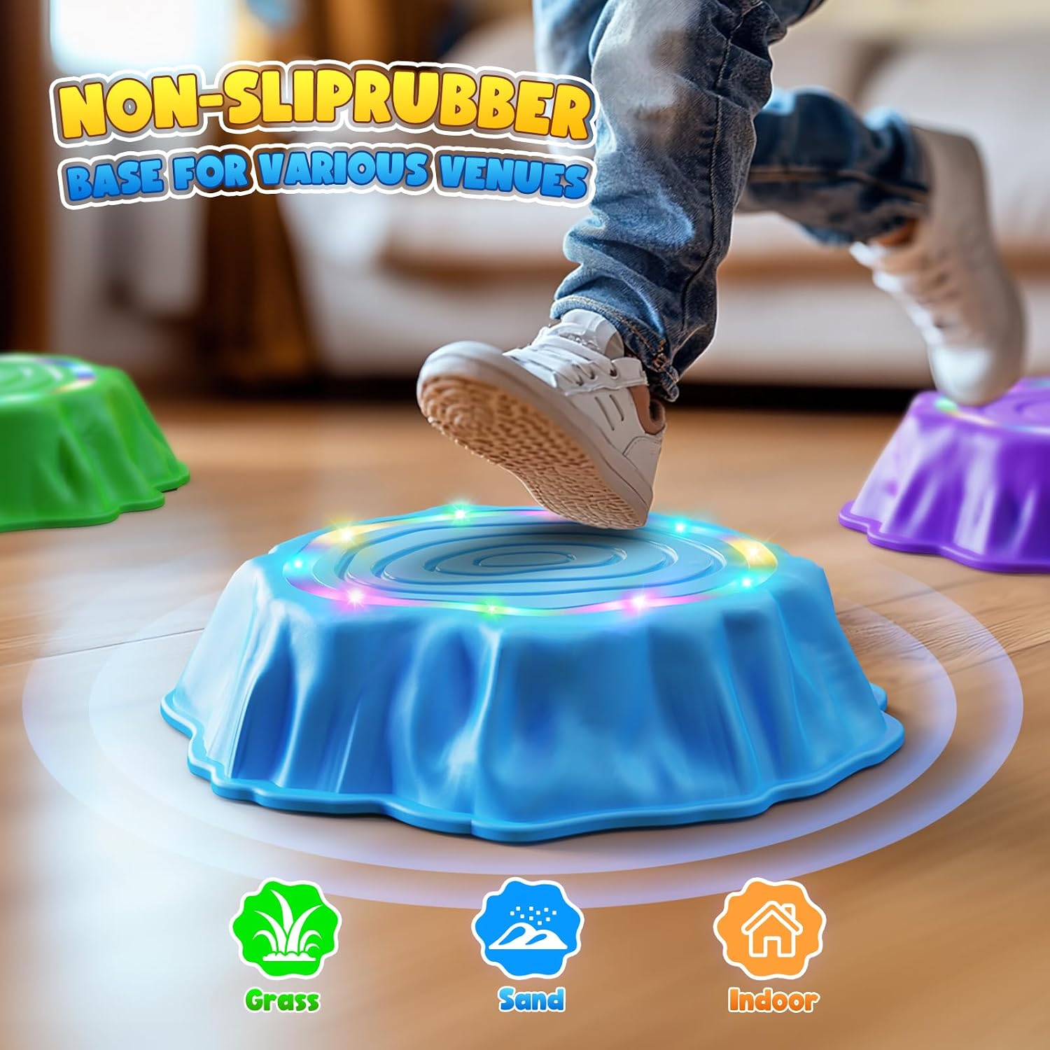 Thumbnail 4 de Jofuni Light Up Musical Stepping Stones 6 pcs ๐งฉ