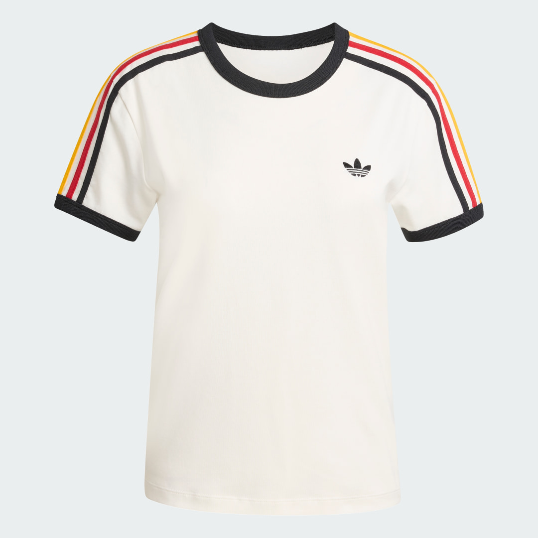 Detalle 2 de Camiseta entallada Adidas con las 3 bandas – color Blanco