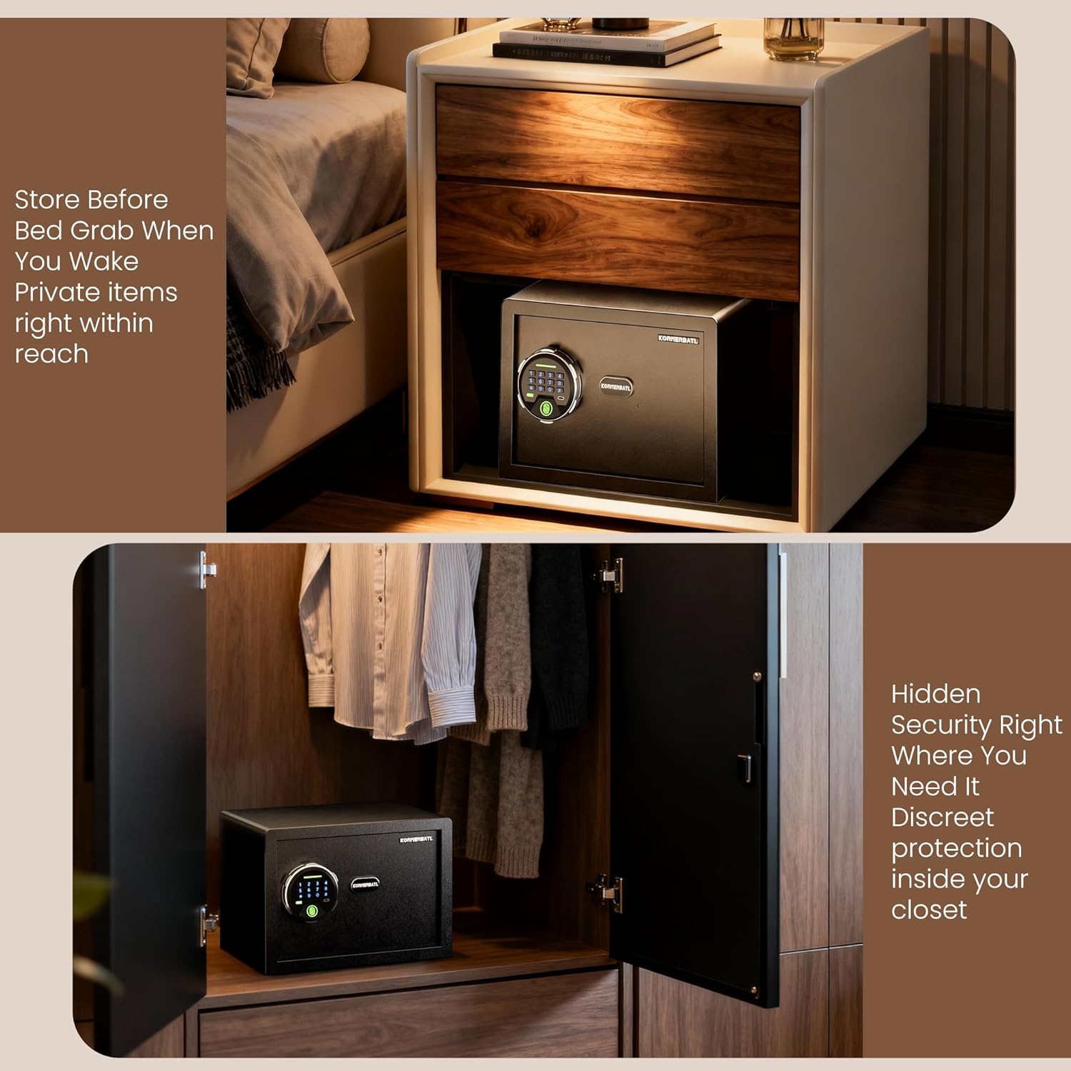 Thumbnail 1 de Smart Biometric safe with fingerprint lock 13.78"W