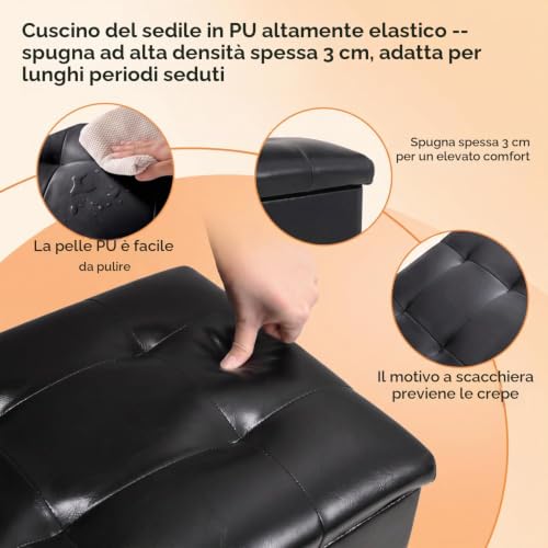 Detalle 2 de MAMIZO Sgabello Pianoforte Regolabile in Altezza 48-58 cm – Panca Pianoforte