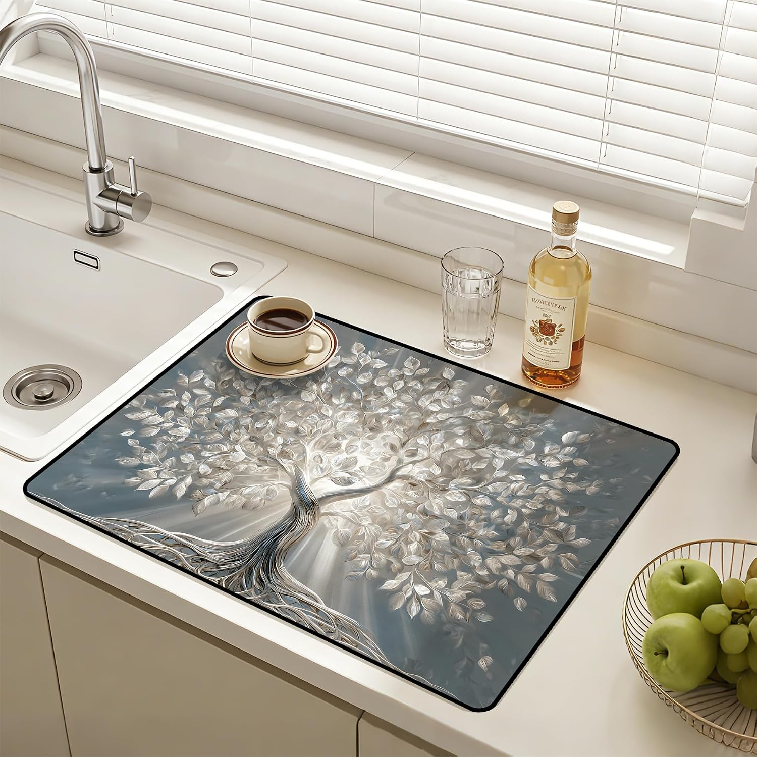 Detalle de AOHMPT STC Stove Cover Mat, Non-Slip Drying Mat, Colorful1, 28.5 x 20 Inch