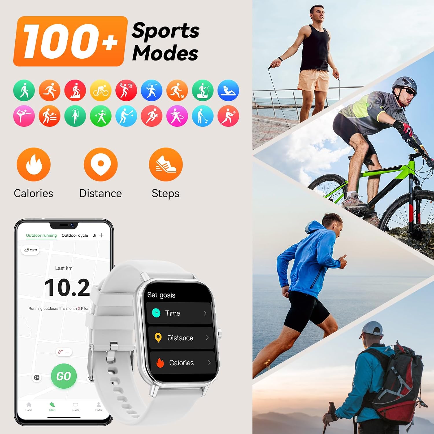 Thumbnail 4 de Smart Watch for Men & Women with Bluetooth Calls and 1.85'' HD Display